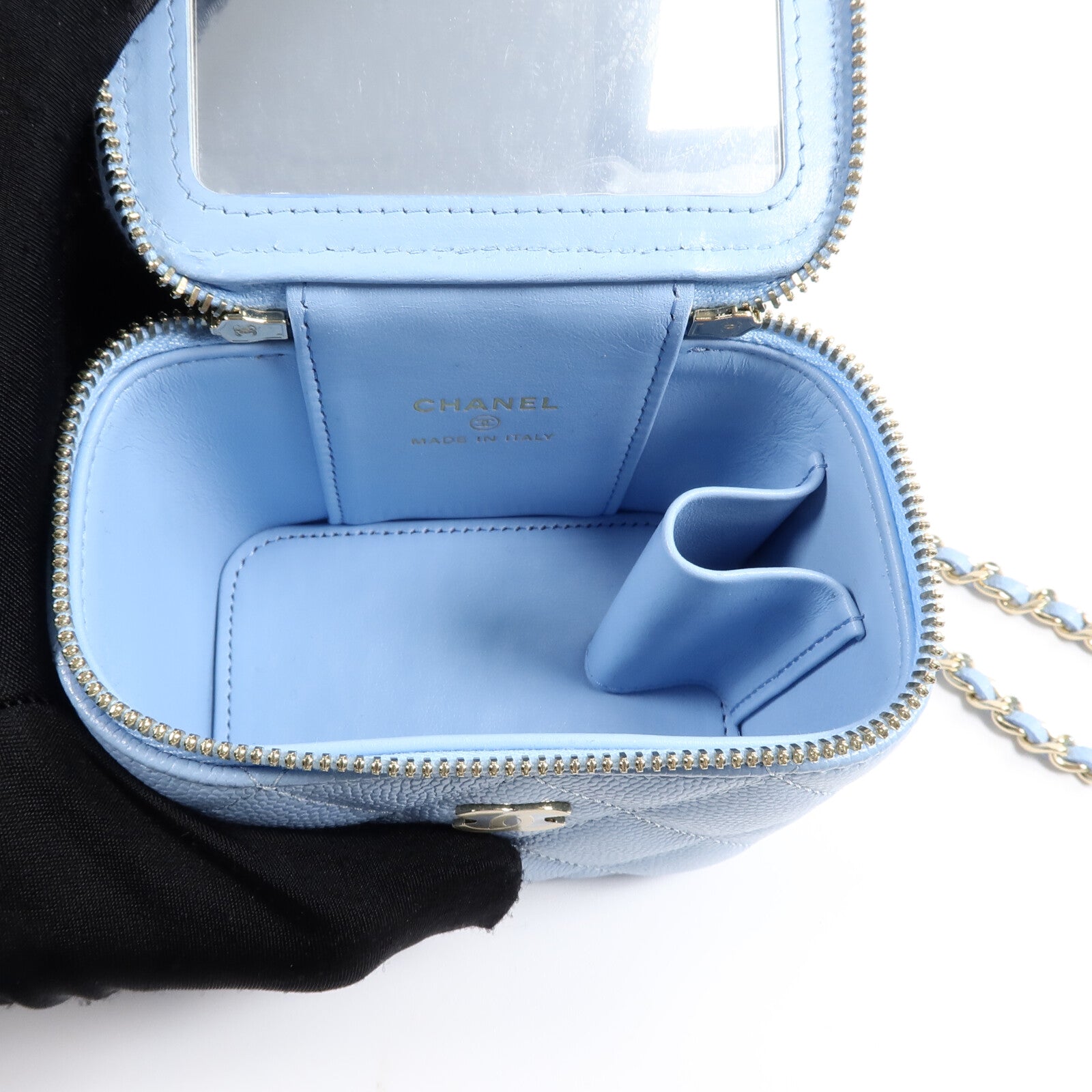 CHANEL 牛皮皮革Mini Vanity鏈帶肩背袋