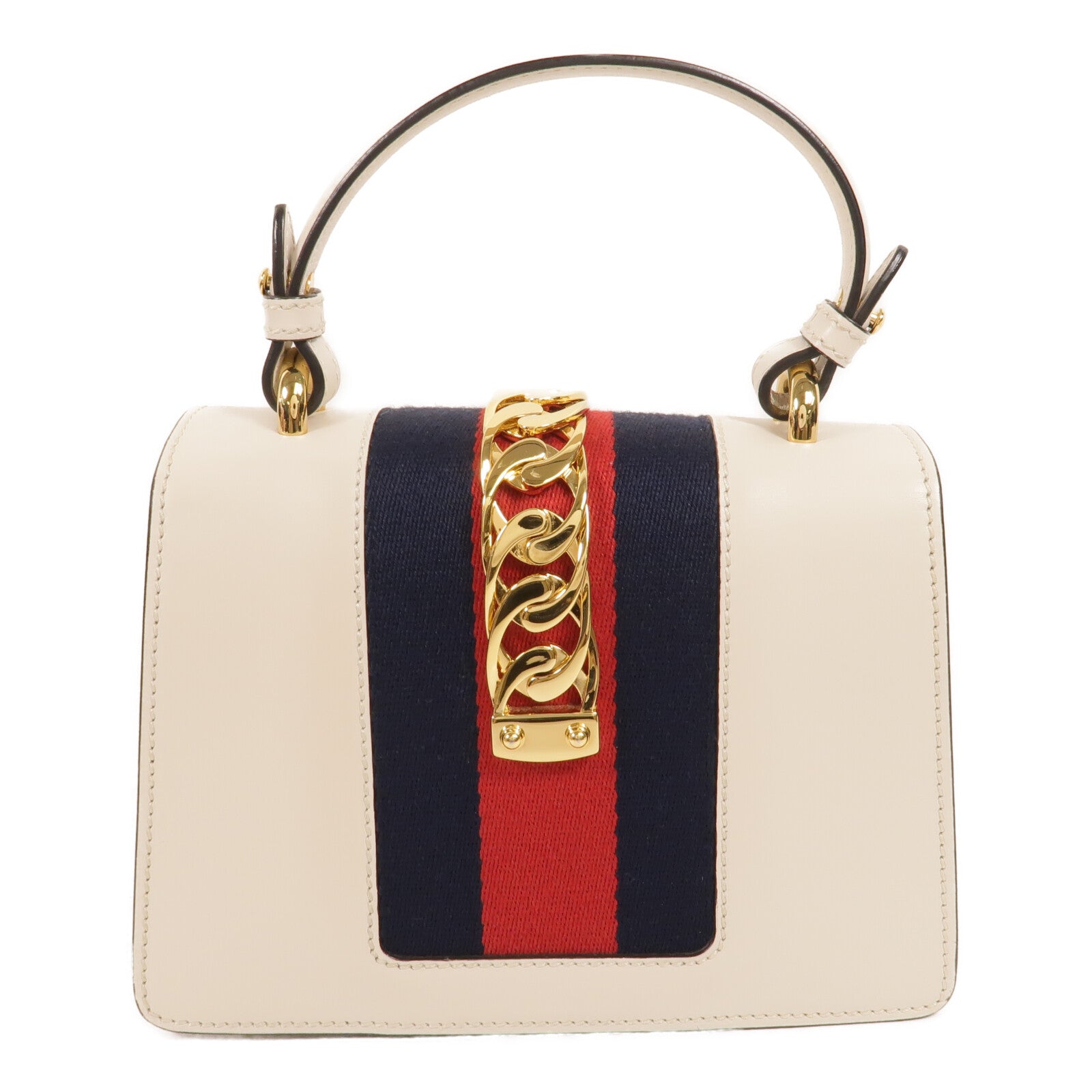GUCCI 牛皮皮革Sylvie Mini手挽肩背兩用袋