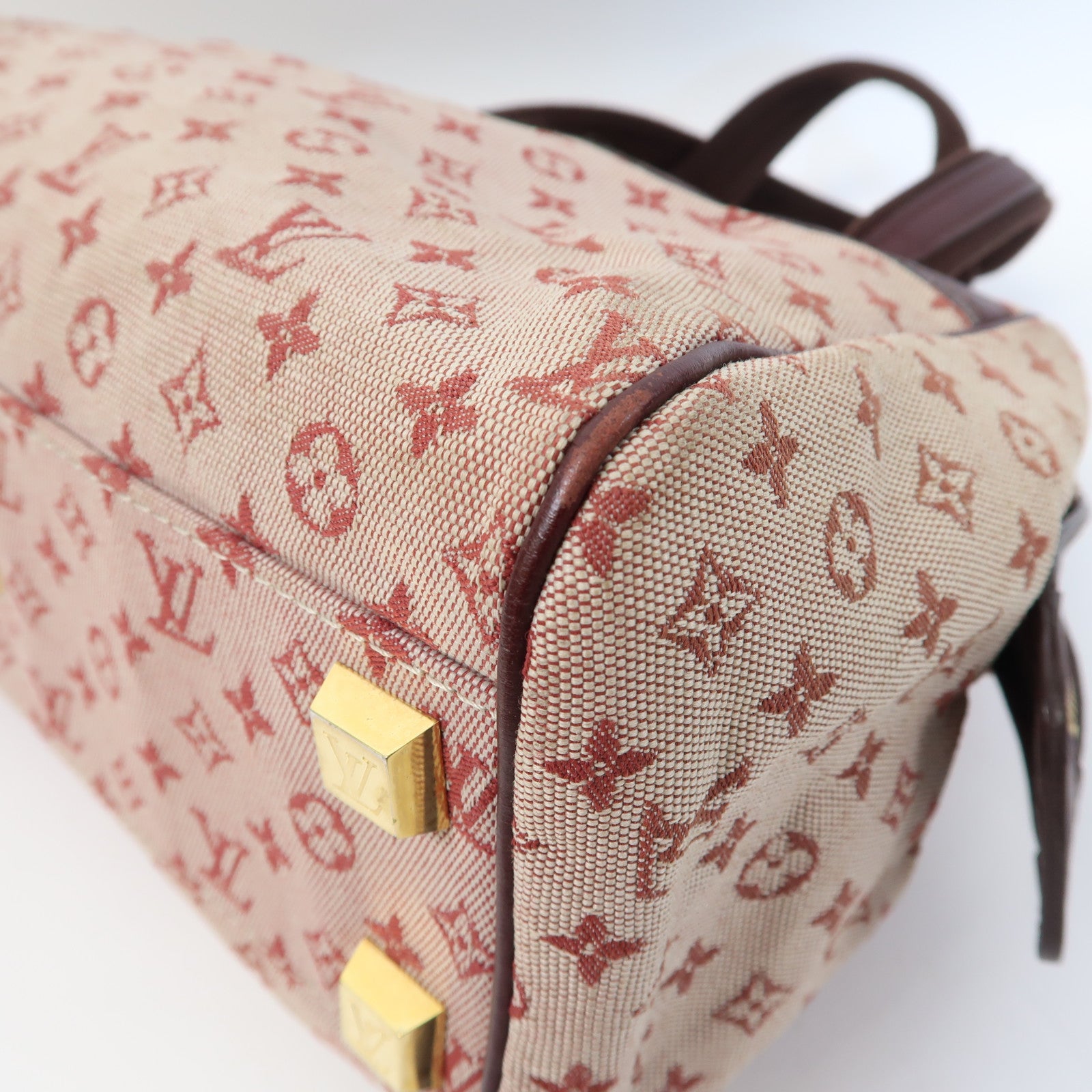 LOUIS VUITTON Monogram Mini Josephine PM金扣手挽袋紅色/啡色