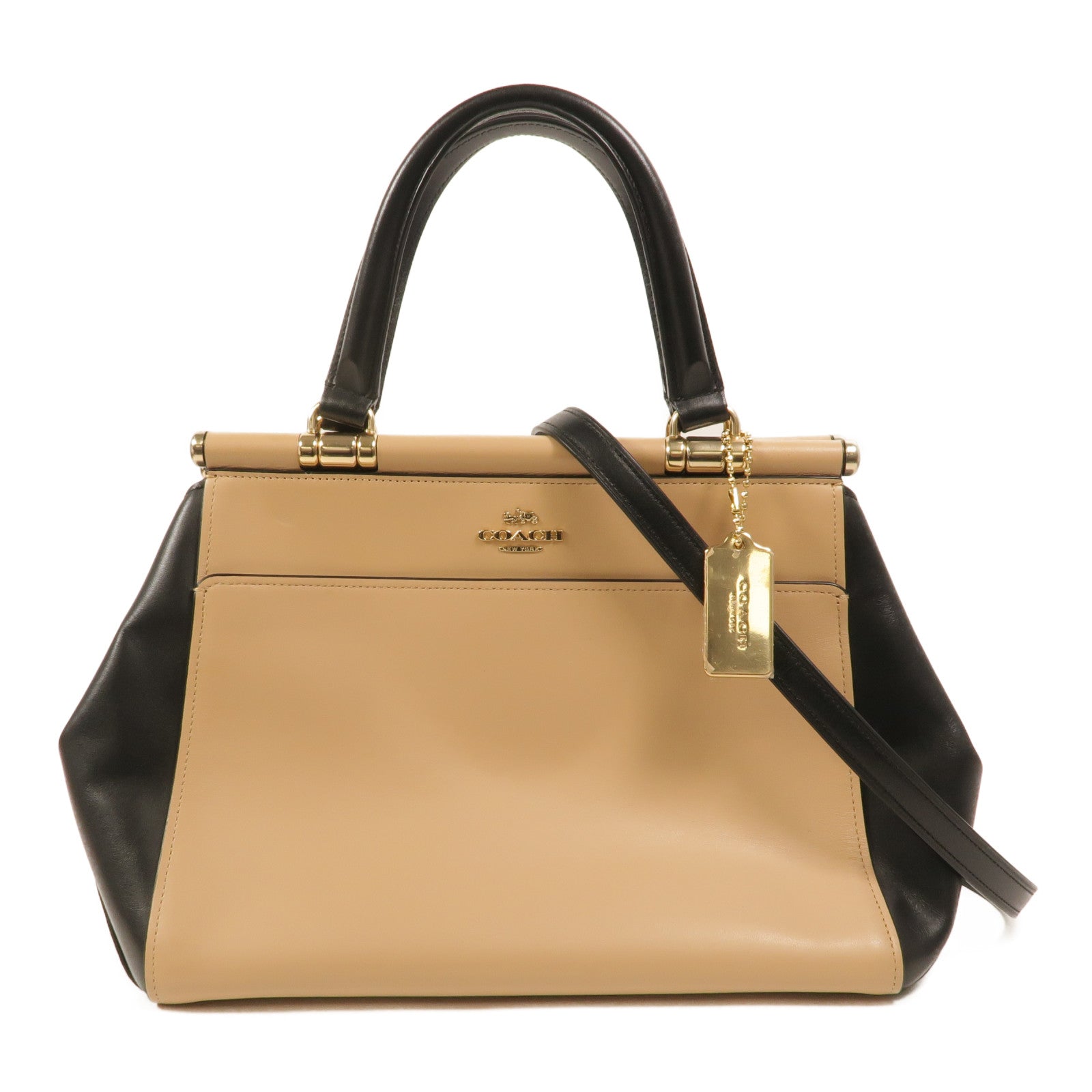 COACH 牛皮皮革2 Way Shoulder手挽肩背兩用袋