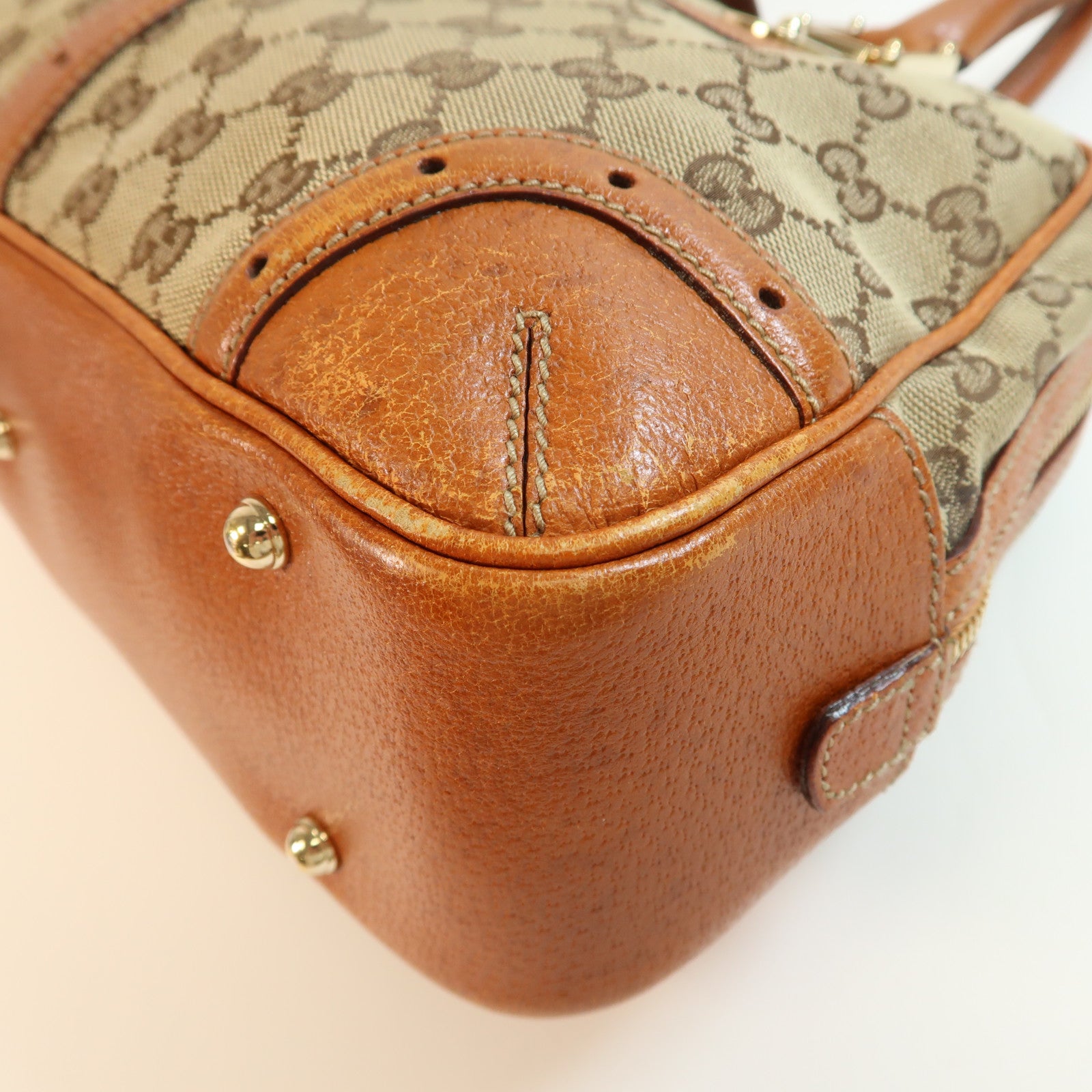 GUCCI 帆布Shoulder Bag金扣鏈帶肩背袋