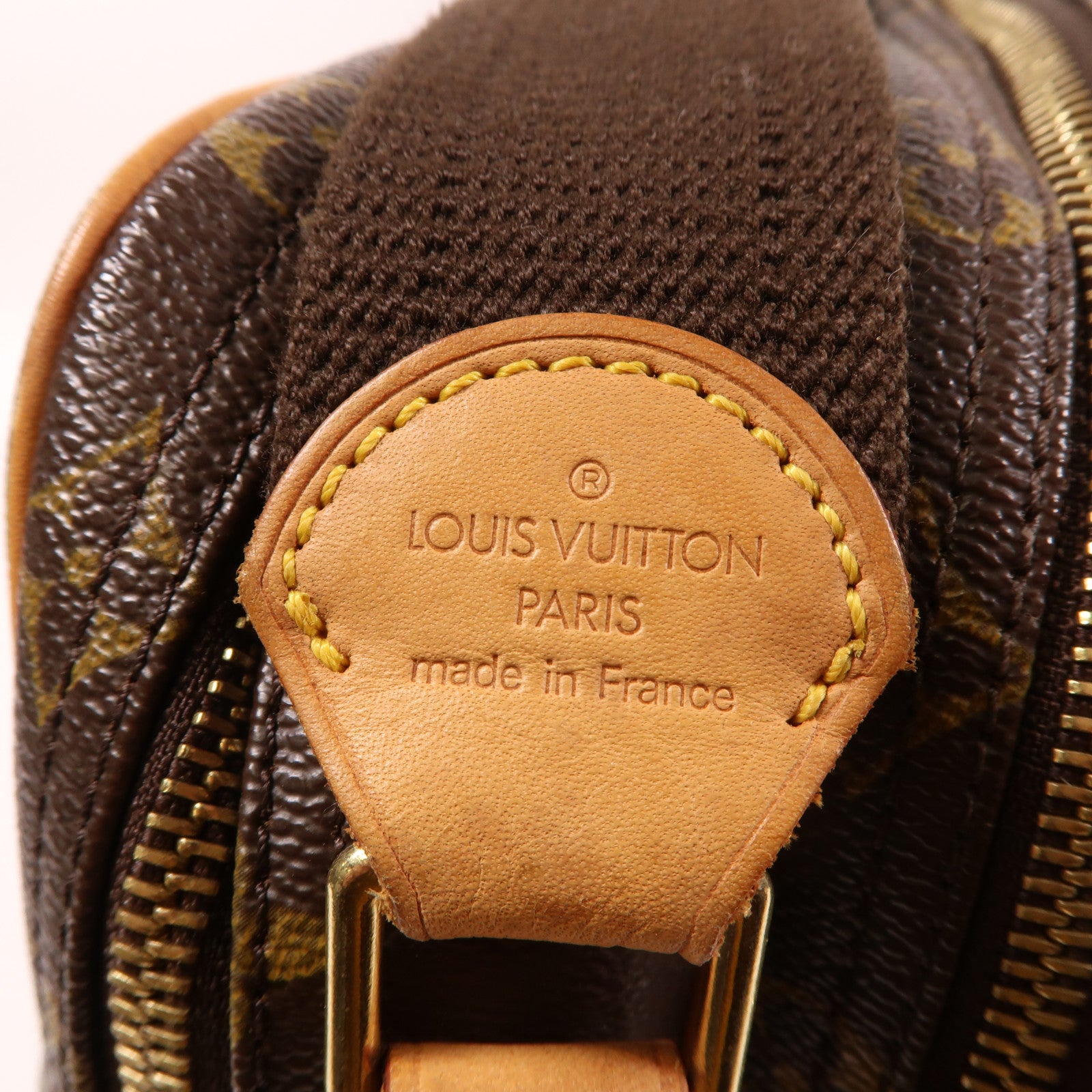 LOUIS VUITTON Monogram Reporter PM金扣肩背袋棕色