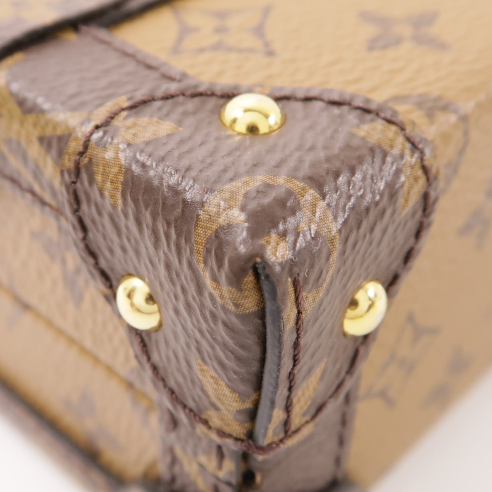 LOUIS VUITTON Monogram Reverse Petite Malle金扣肩背袋