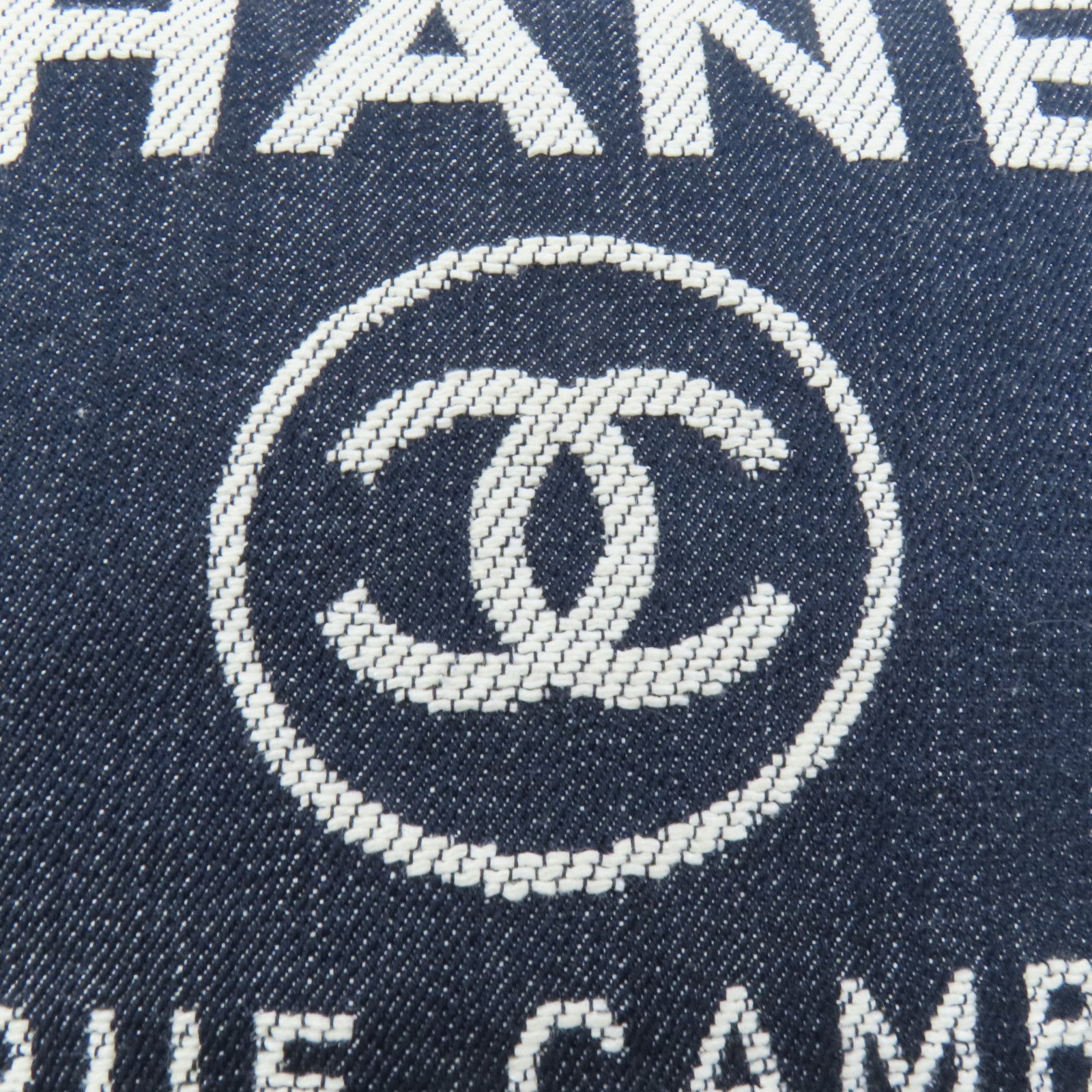 CHANEL 帆布Deauville Chain Tote銀扣鏈帶手挽肩背兩用袋