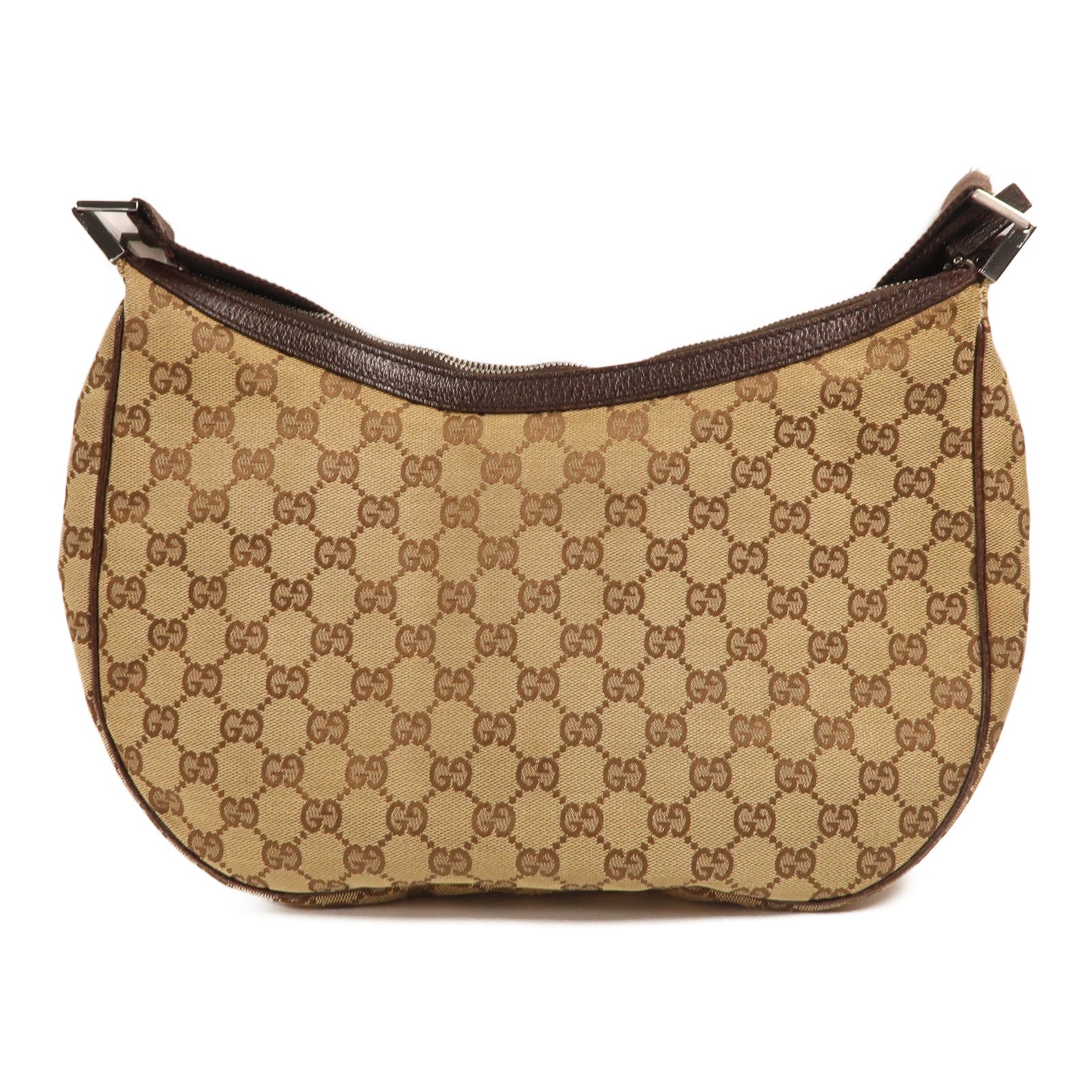 GUCCI 帆布Shoulder Bag銀扣肩背袋