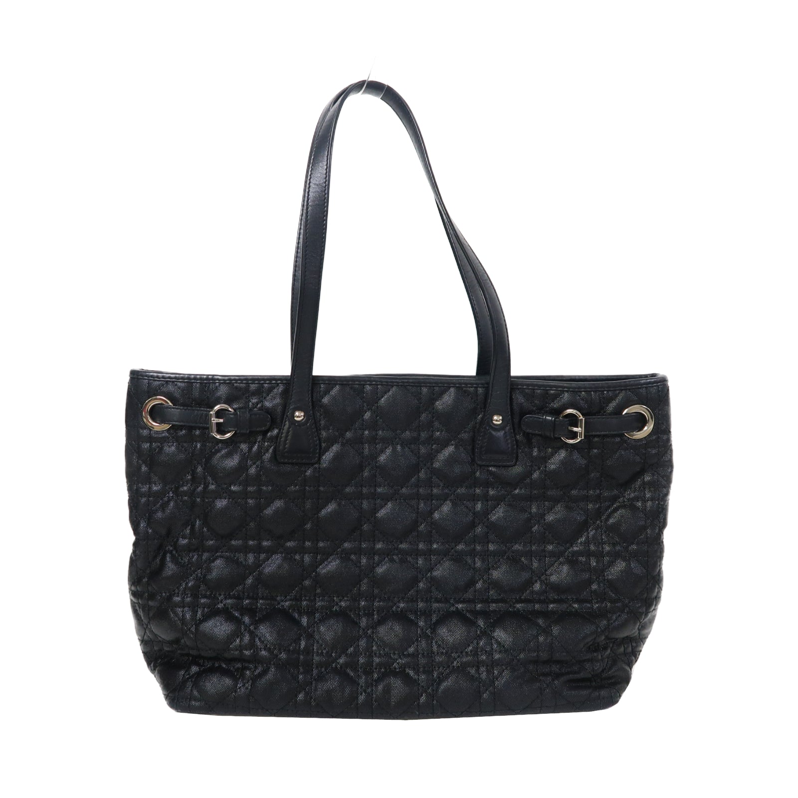 Dior 尼龍Cannage Tote Bag銀扣手挽袋黑色