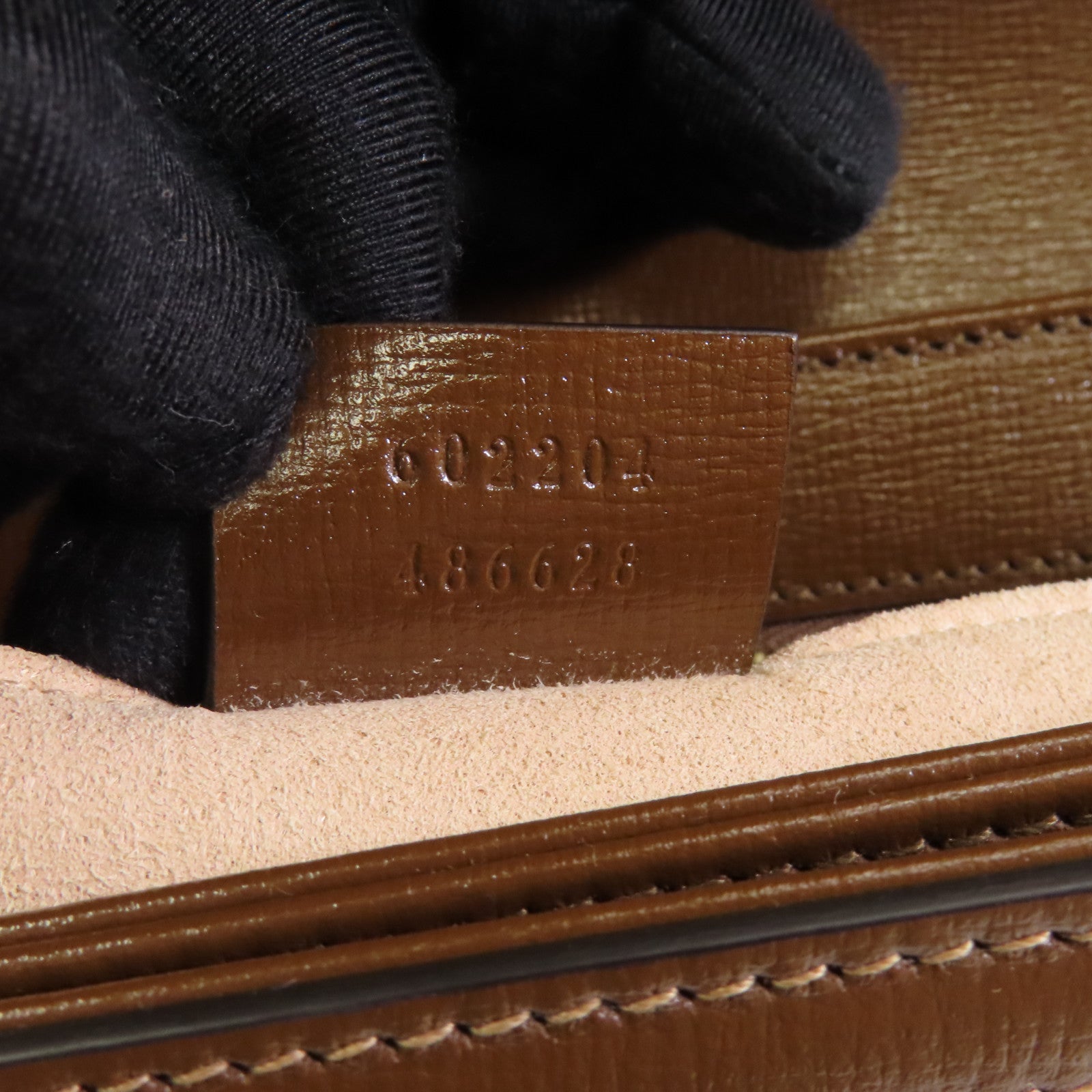 GUCCI 塗層帆布/皮革Horsebit 1955金扣肩背袋啡色