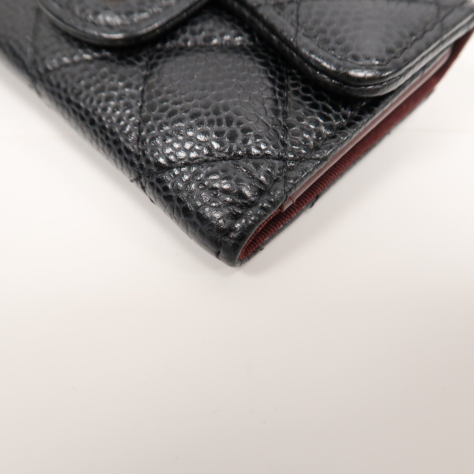 CHANEL Caviar皮革Keycase金扣鎖匙包黑色