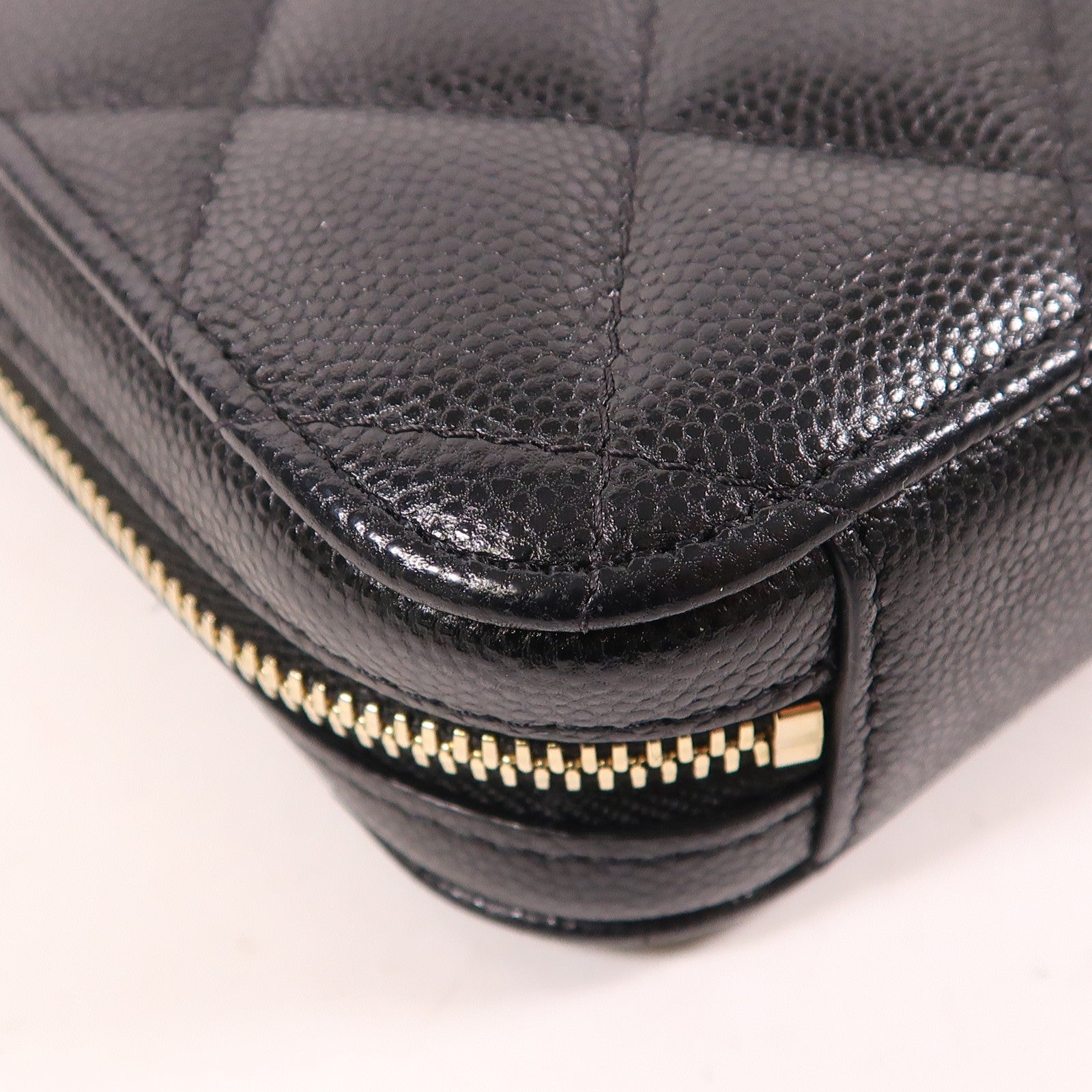CHANEL CC GHW Phone Bag Chain Shoulder Bag Calfskin Leather Black
