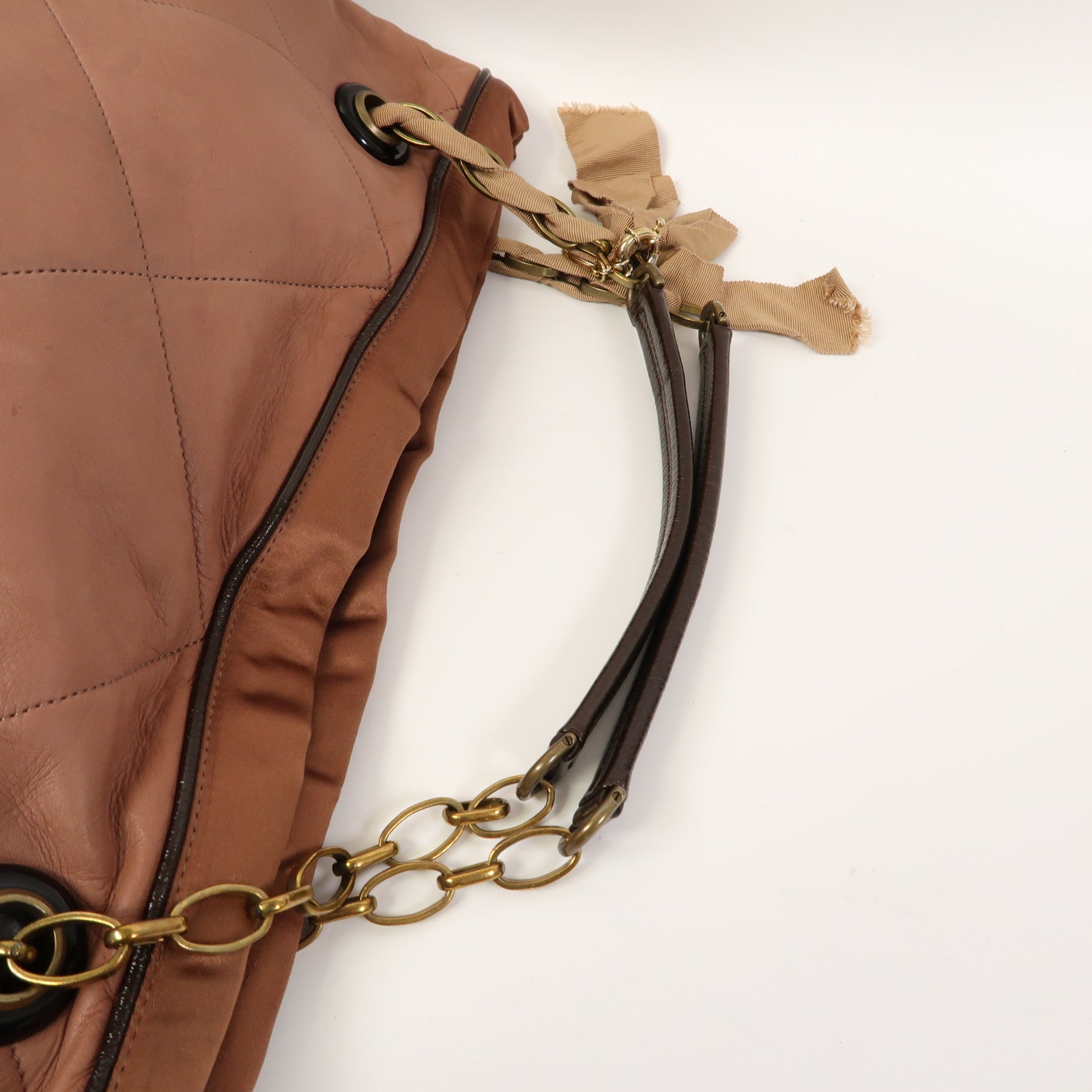 LANVIN 皮革Tote Bag金扣手挽袋粉紅色