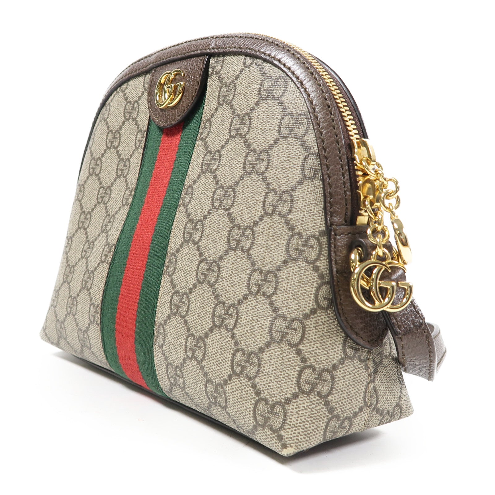 GUCCI 塗層帆布Ophidia GG金扣肩背袋啡色
