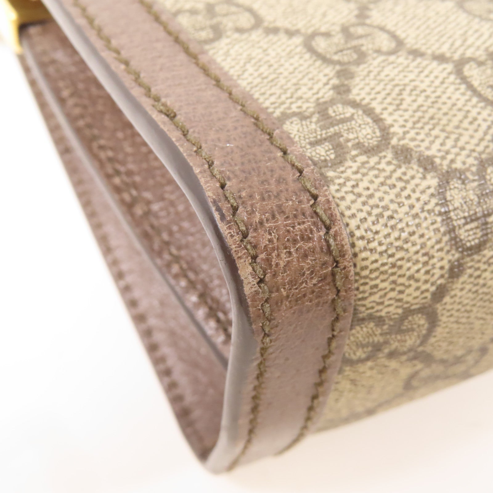 GUCCI 塗層帆布Ophidia Small Shoulder Bag金扣鏈帶肩背袋啡色