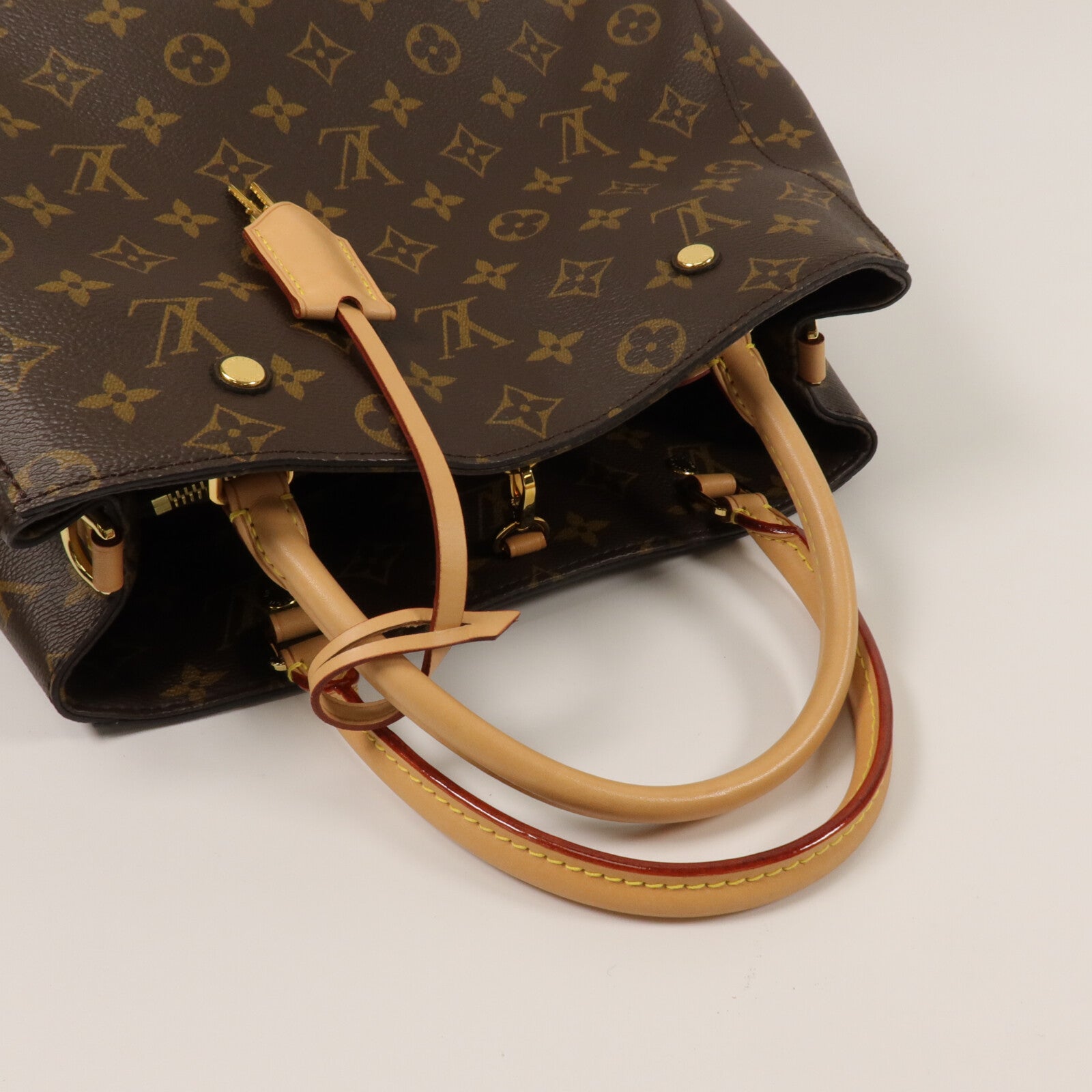 LOUIS VUITTON Monogram Montaigne BB手挽肩背兩用袋棕色