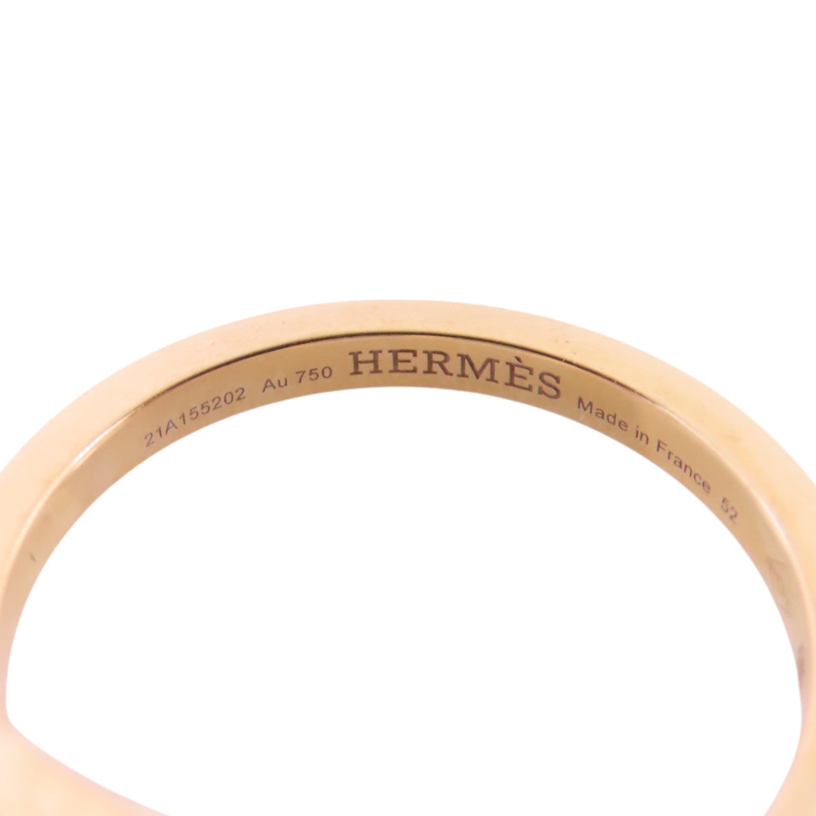 HERMES 18K玫瑰金/鑽石Bague Chain Dancre Diamond Ring戒指#52/US#5.75