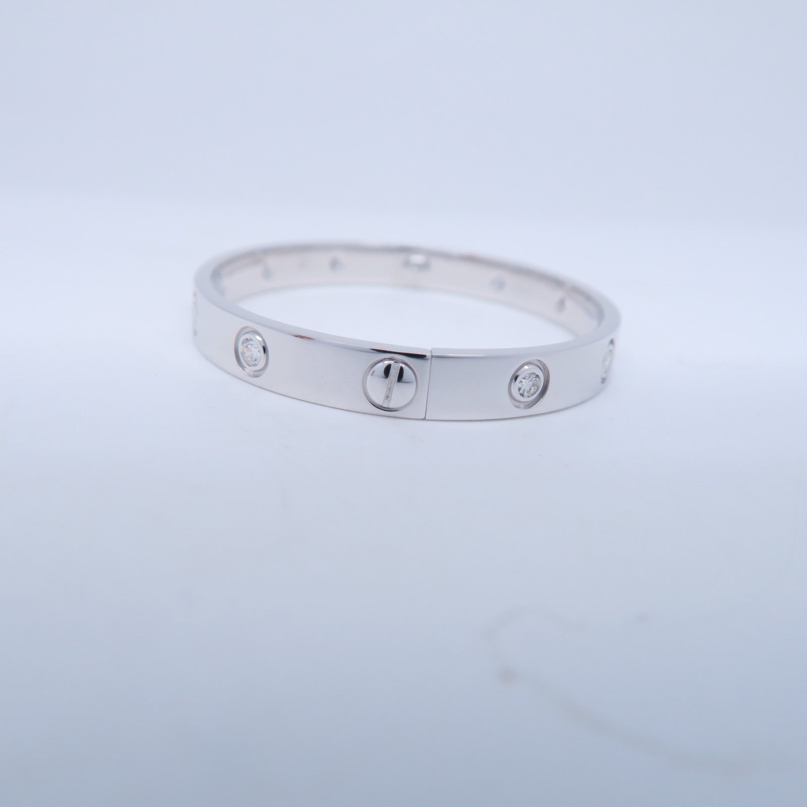 CARTIER 【激減優惠】18K白金Love Bracelet 10 Diamonds手鐲Cartier#16/US#15cm