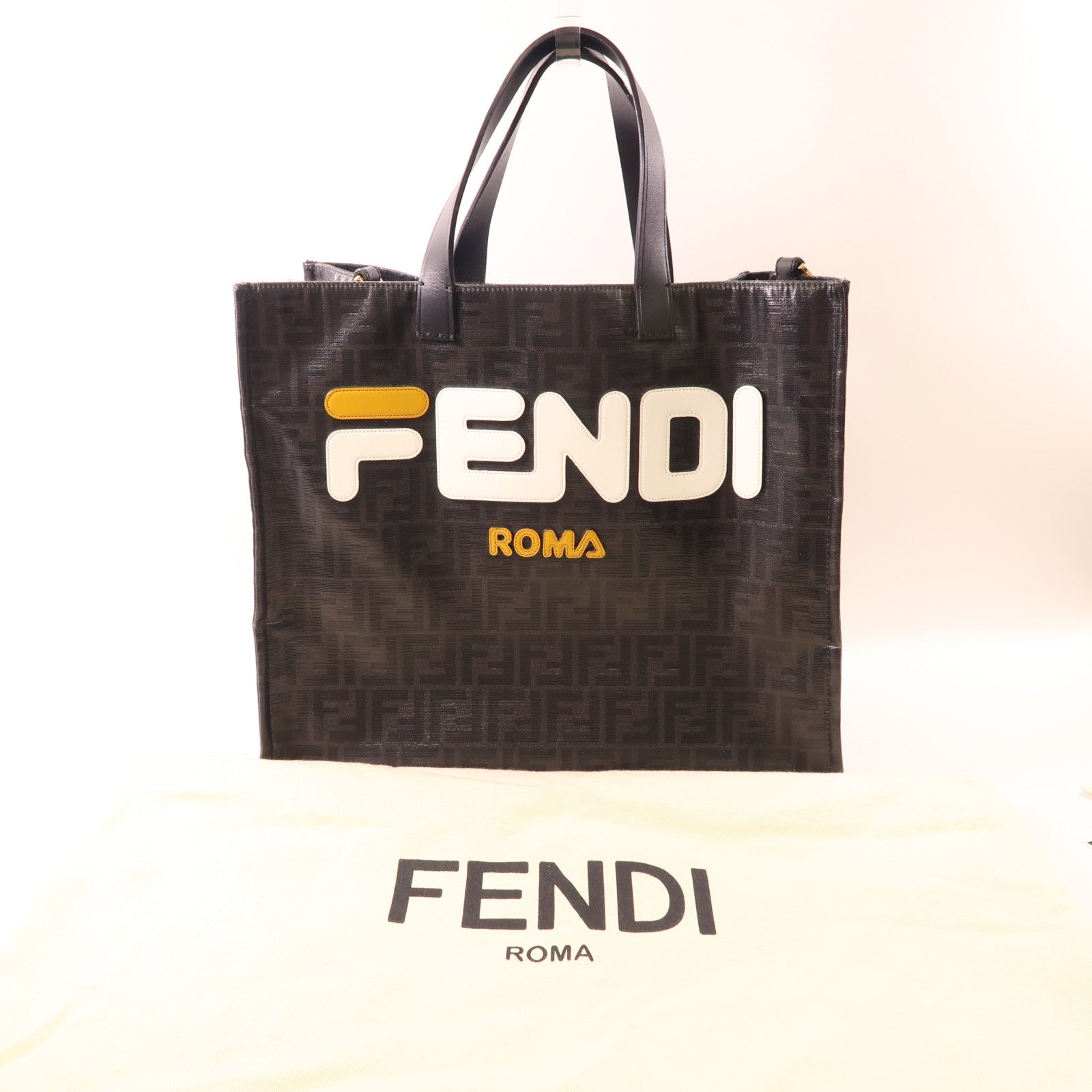 FENDI 塗層帆布Tote Bag金扣手挽袋