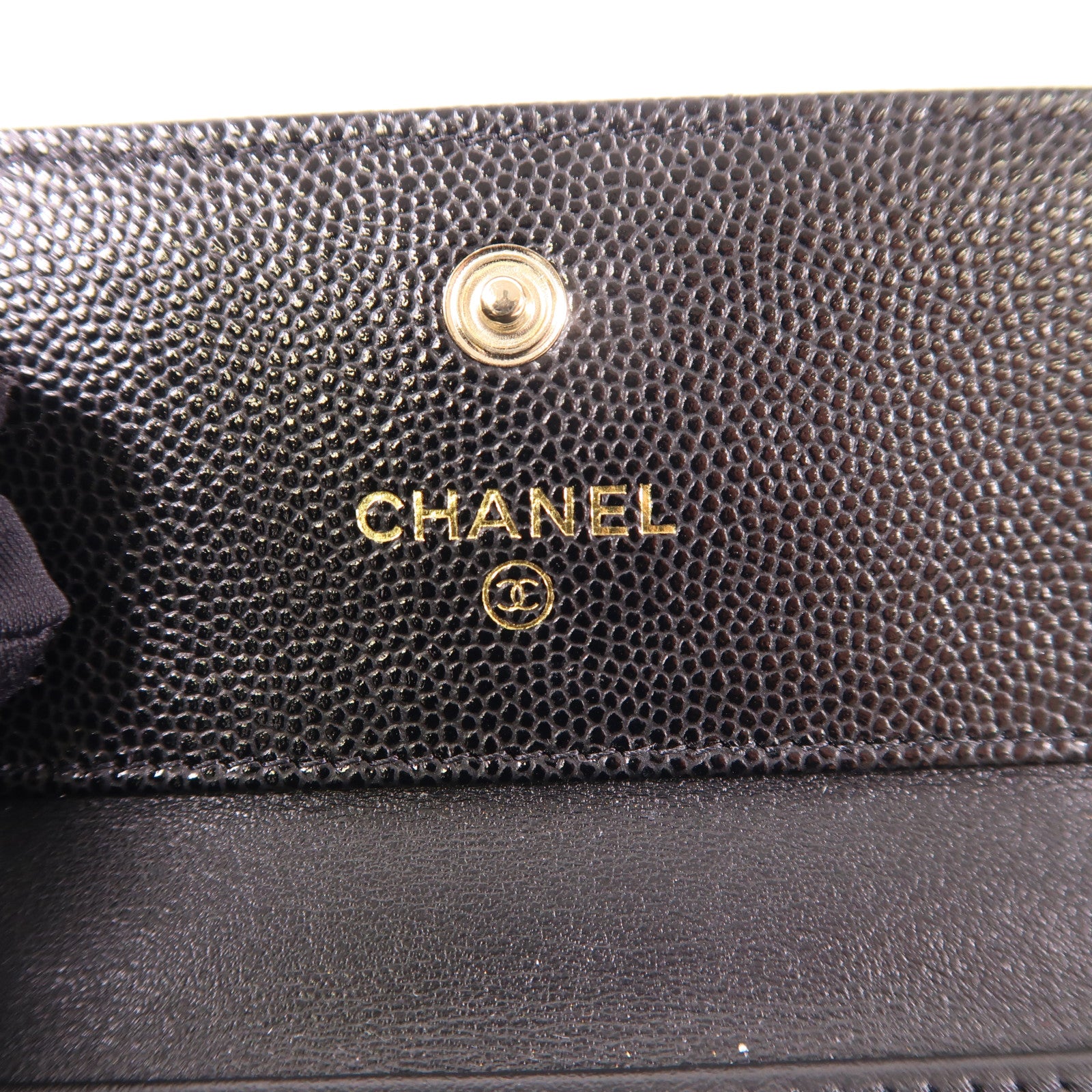 CHANEL 牛皮皮革Wallet金扣錢包