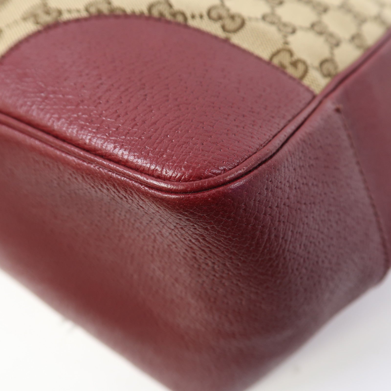 GUCCI 【激減優惠】帆布Tote Bag金扣手挽袋啡色/紅色
