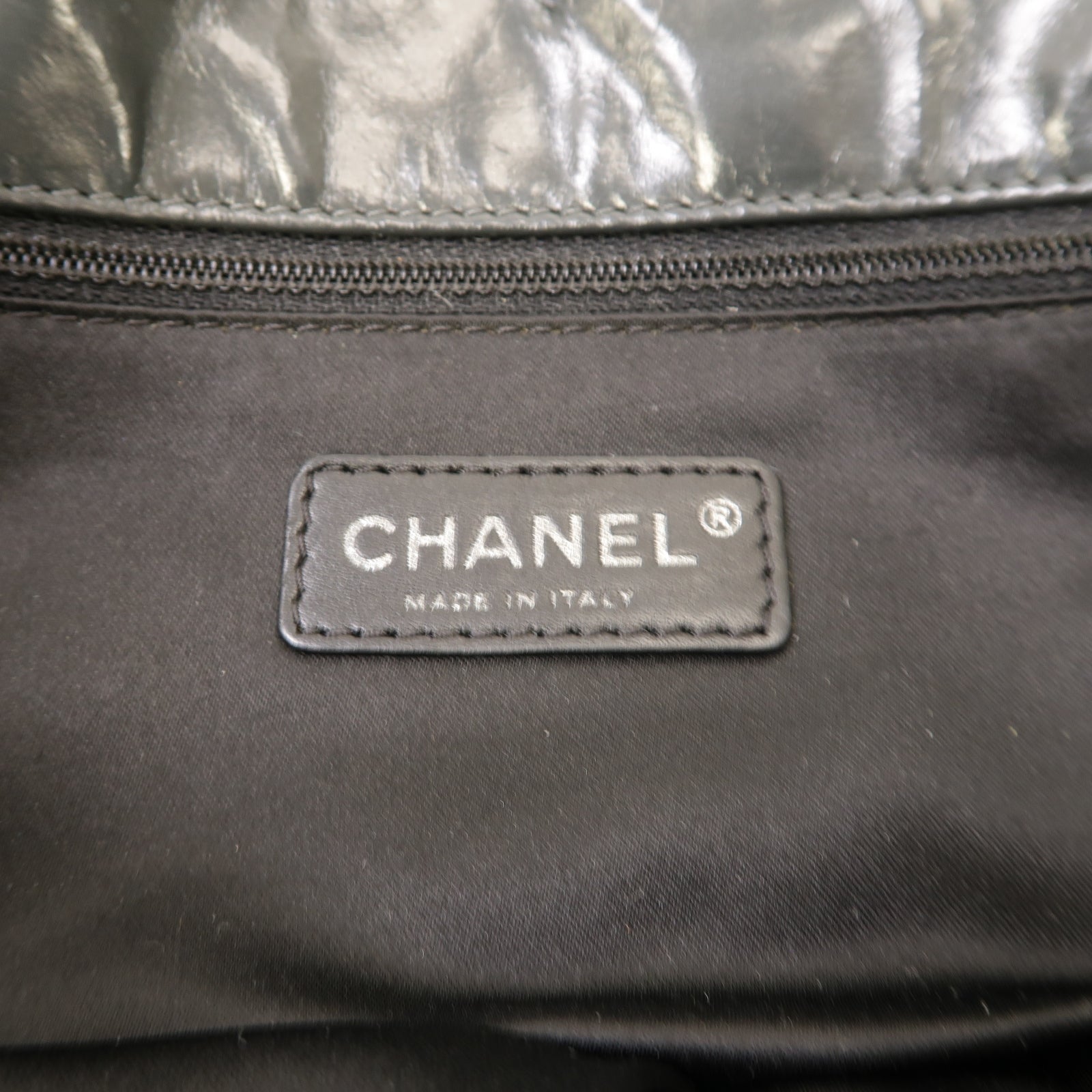 CHANEL 【激減優惠】牛皮皮革Chain Shoulder Bag銀扣鏈帶肩背袋灰色