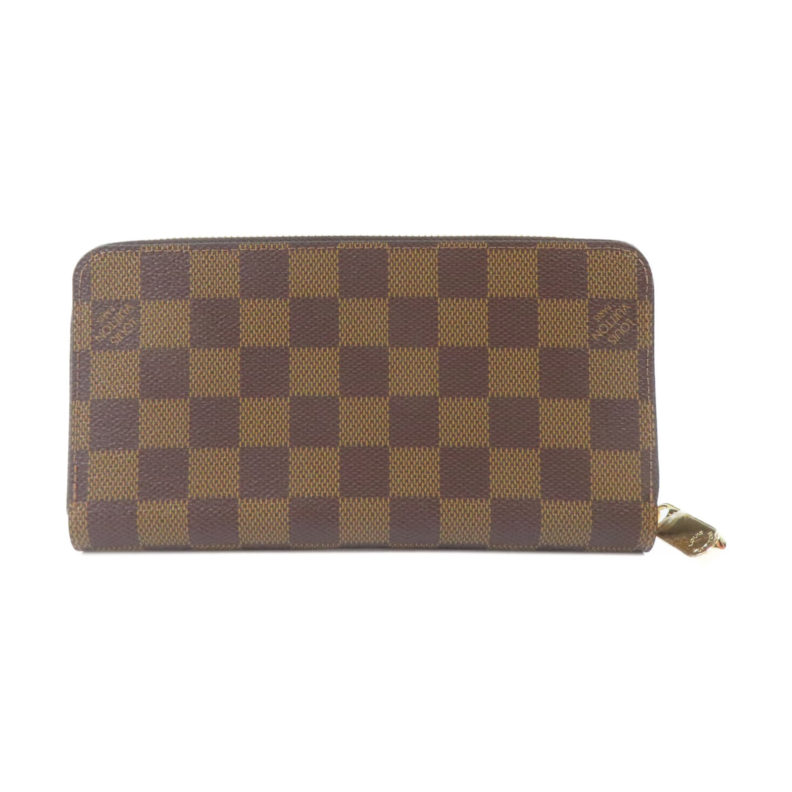 LOUIS VUITTON Damier Long Round Wallet金扣長錢包啡色