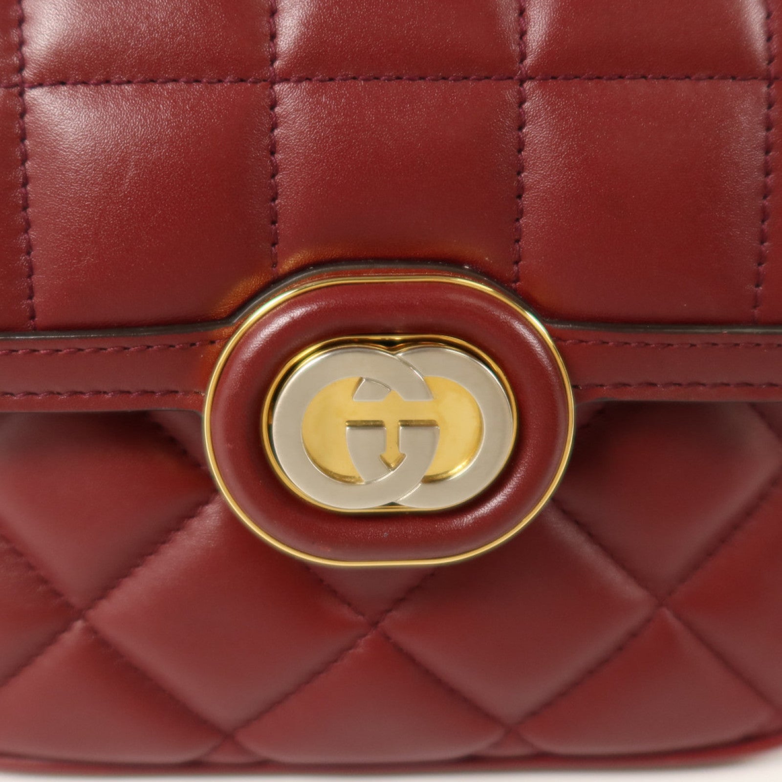 GUCCI 牛皮皮革Decco Mini Chain Shoulder Bag金扣鏈帶肩背袋