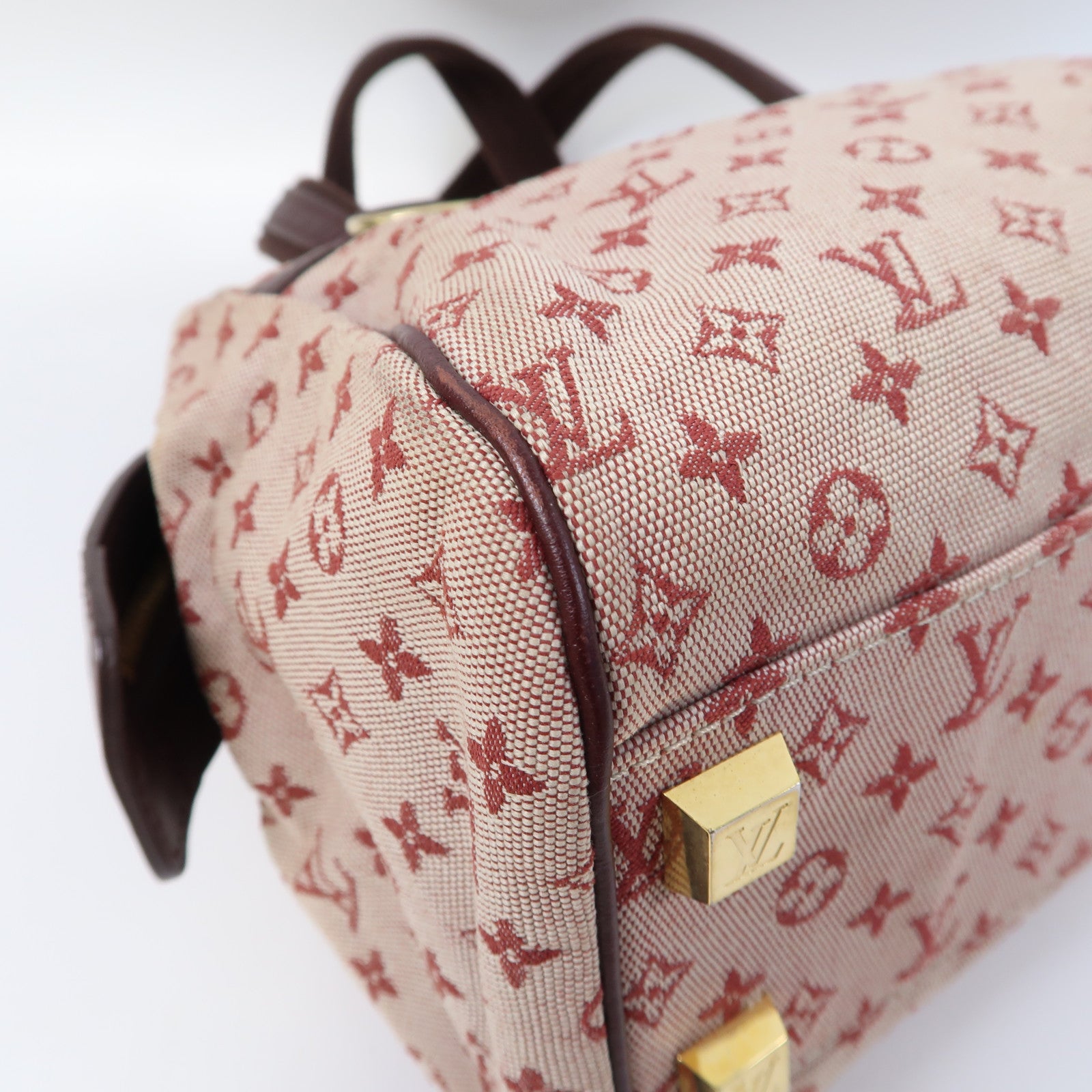 LOUIS VUITTON Monogram Mini Josephine PM金扣手挽袋紅色/啡色