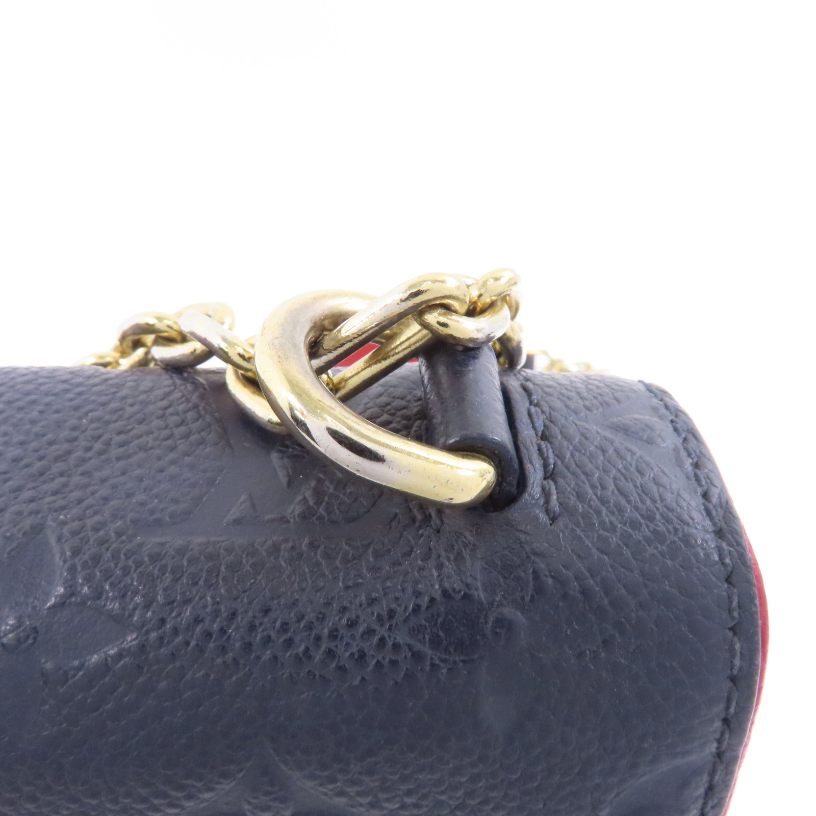 LOUIS VUITTON Monogram Empreinte Saint Sulpice金扣鏈帶肩背袋深藍色
