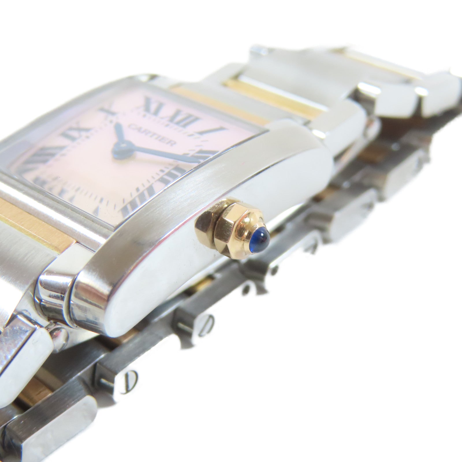 CARTIER Tank Francaise 18K黃金/不鏽鋼手錶石英機芯金色