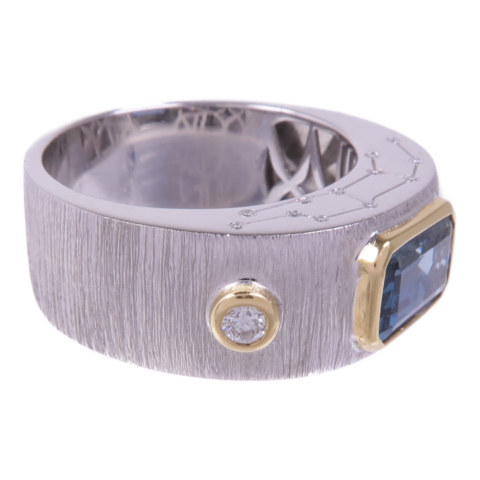 JEWELRY 18K黃金/白金Aquamarine Diamond Ring藍晶/鑽石戒指US#9.75