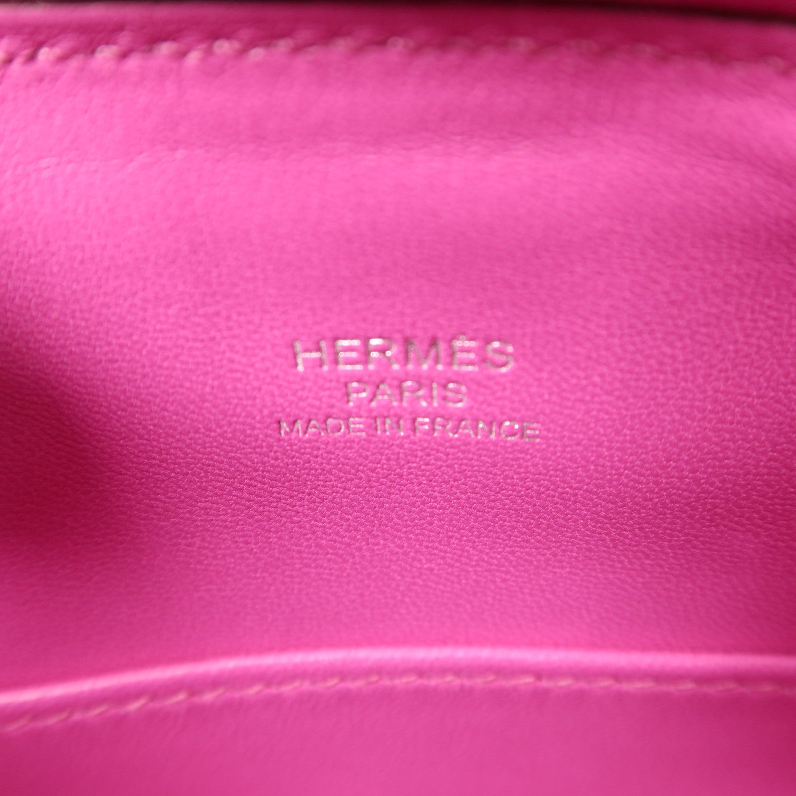 HERMES Chevre Mysore皮革Mini Bolide 1923銀扣手挽肩背兩用袋Rose Purple