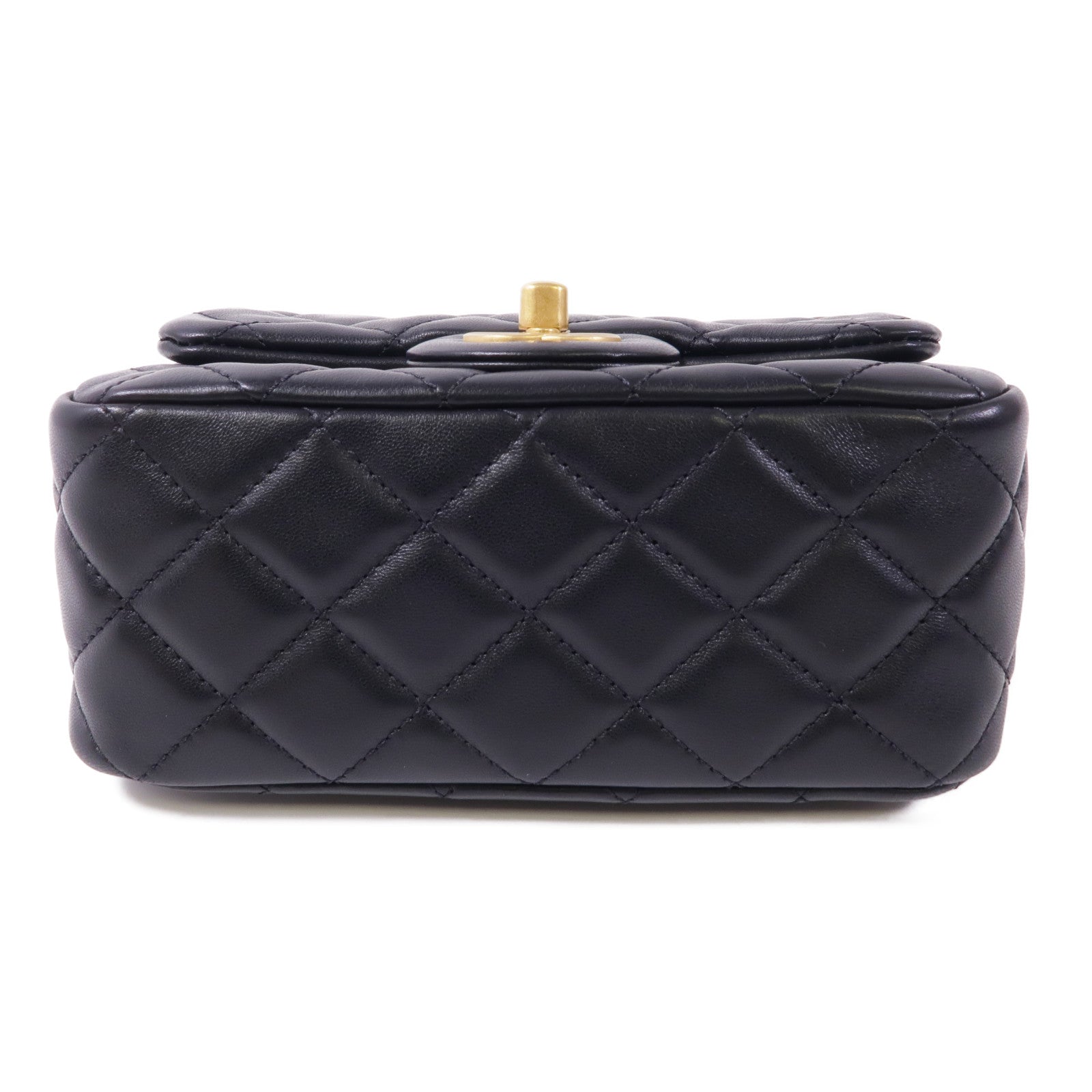 CHANEL 羊皮皮革Mini Classic 17金扣鏈帶肩背袋