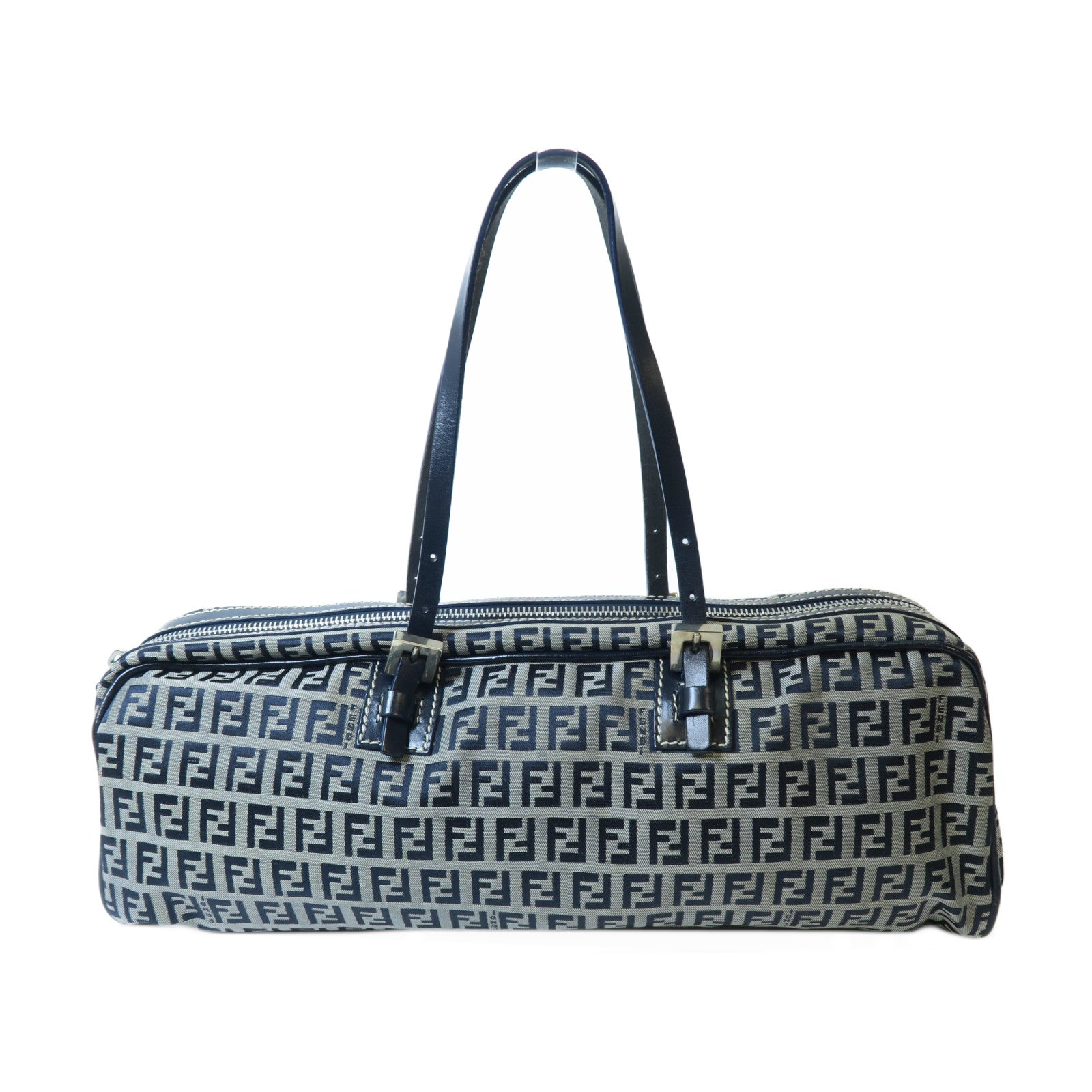 FENDI 【激減優惠】帆布Handbag銀扣手挽袋深藍色