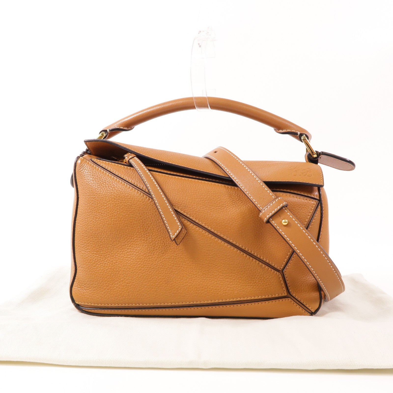 LOEWE 牛皮皮革Small Puzzle金扣手挽肩背兩用袋