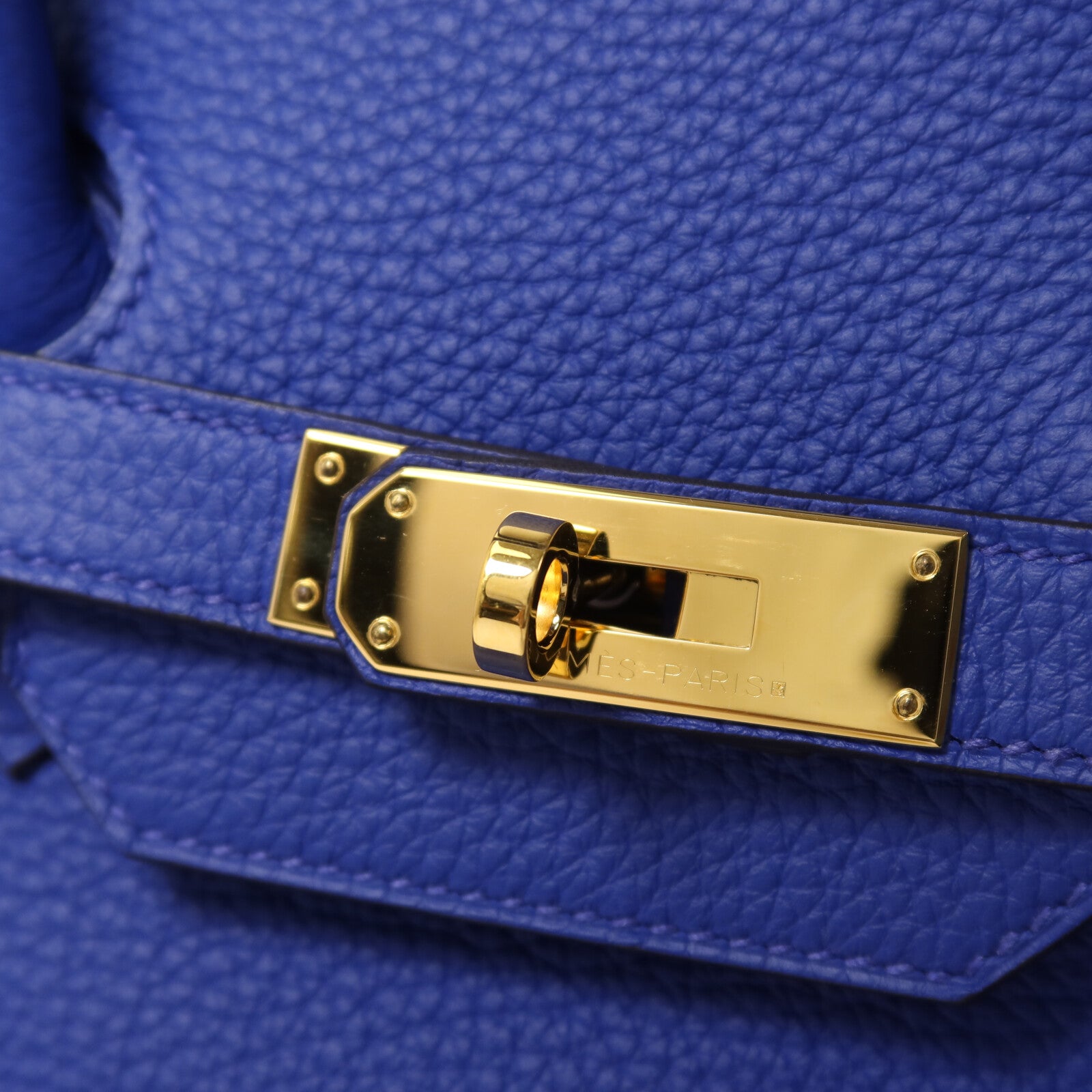 HERMES Togo皮革Birkin 35手挽袋Bleu Electric