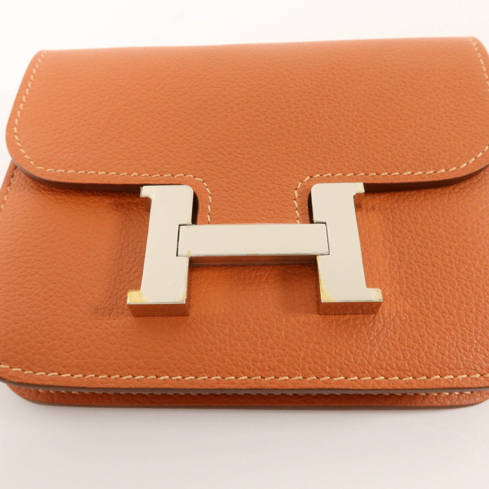HERMES Evercolor皮革Constance Slim錢包Cuivre