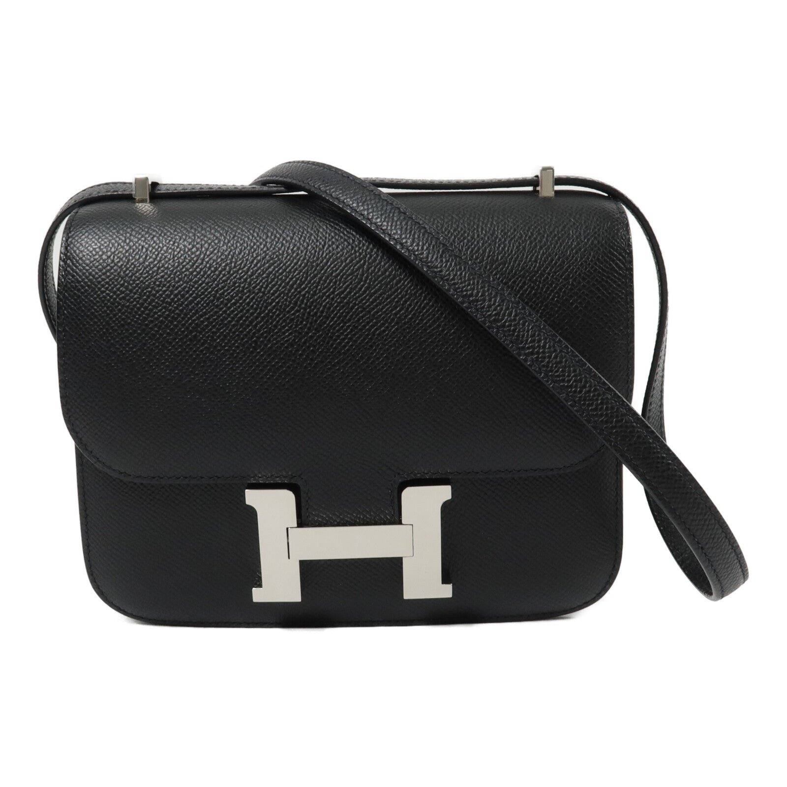 HERMES Epsom皮革Constance Mini肩背袋Noir