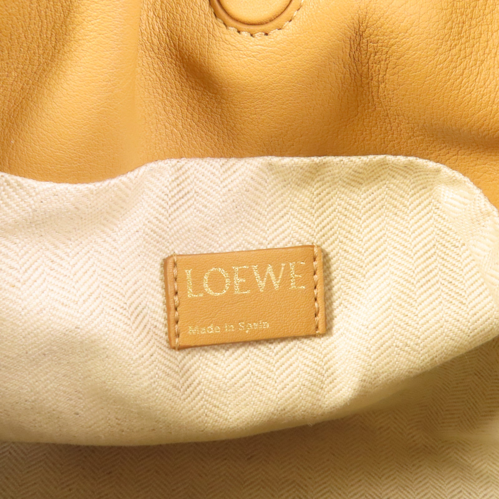 LOEWE 帆布/牛皮皮革Flamenco Clutch金扣手挽肩背兩用袋