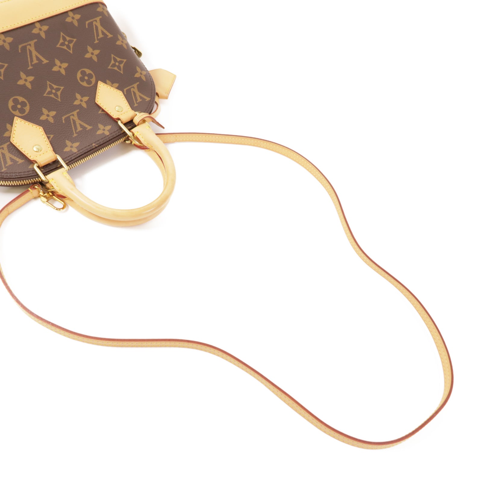 LOUIS VUITTON Monogram Alma BB金扣手挽肩背兩用袋棕色