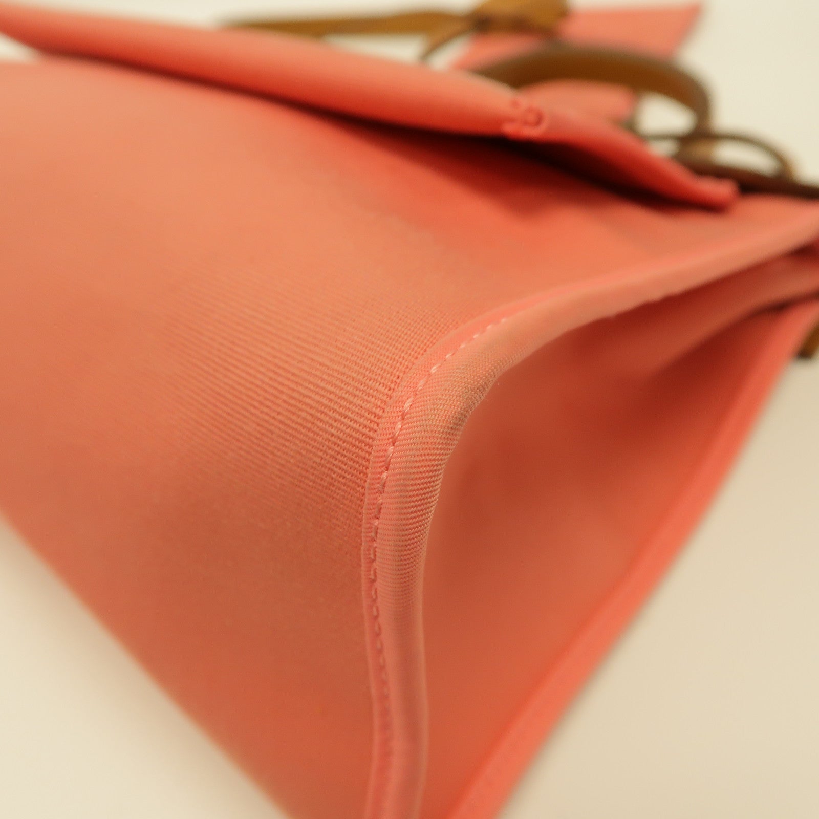HERMES 帆布Herbag PM銀扣手挽肩背兩用袋粉紅色