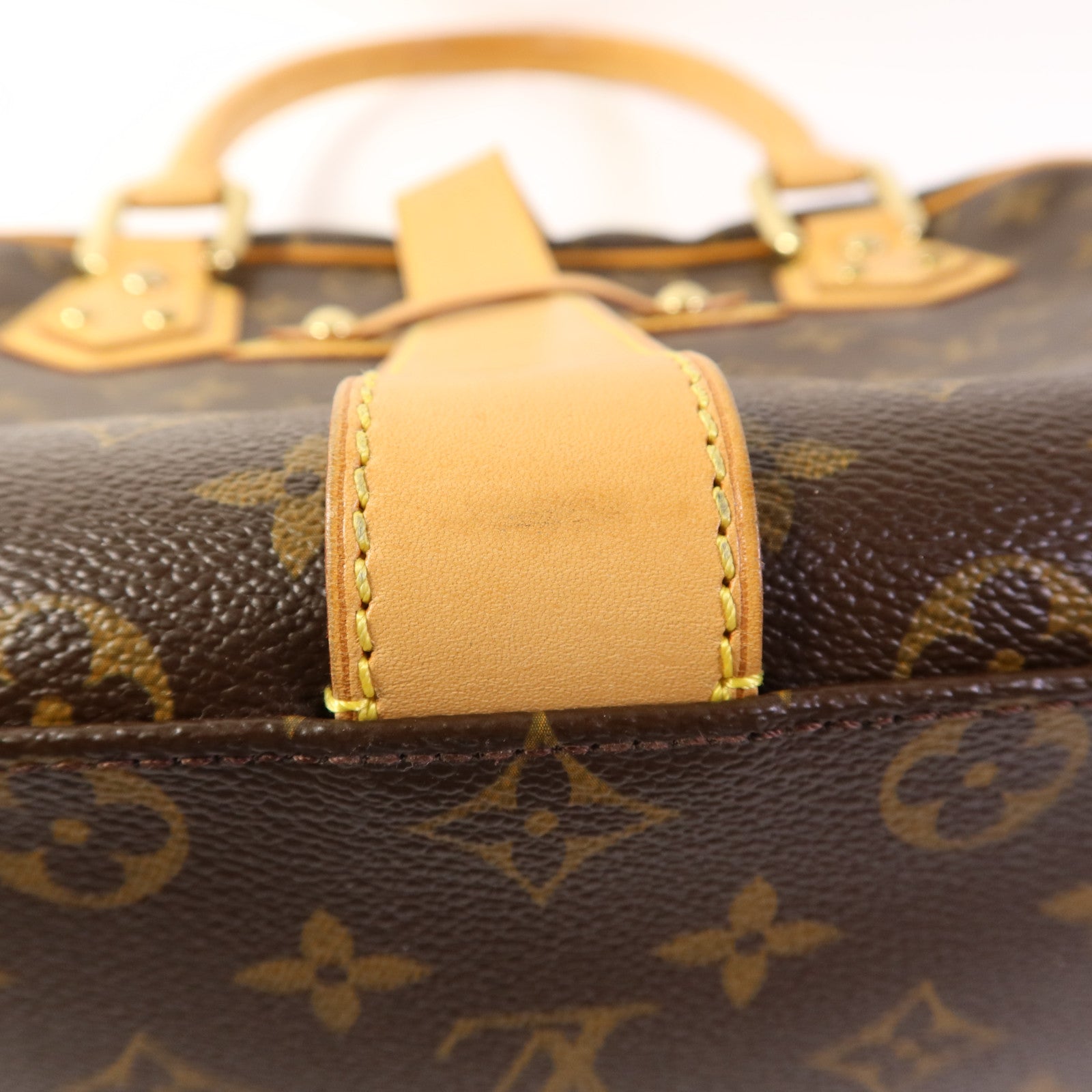 LOUIS VUITTON Monogram Manhattan GM金扣手挽袋棕色