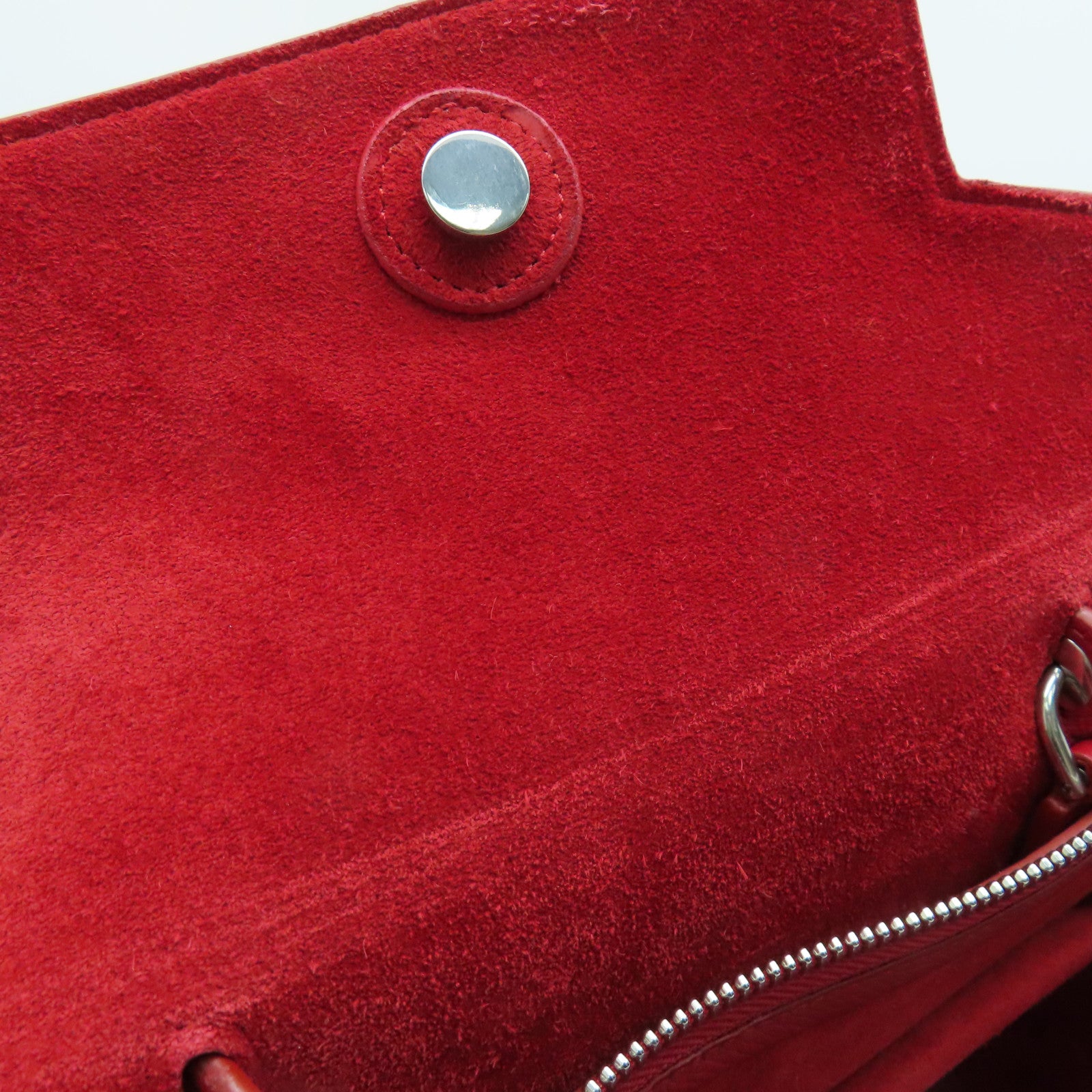 CELINE 牛皮皮革Small Belt Bag银扣手挽肩背两用袋红色