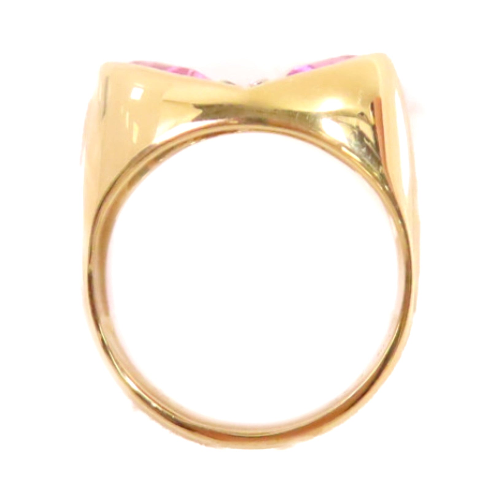 JEWELRY 【激減優惠】18K黃金/2.45ct粉紅藍寶石/0.07ct鑽石Pink Sapphire Diamond Ring戒指US#6.5