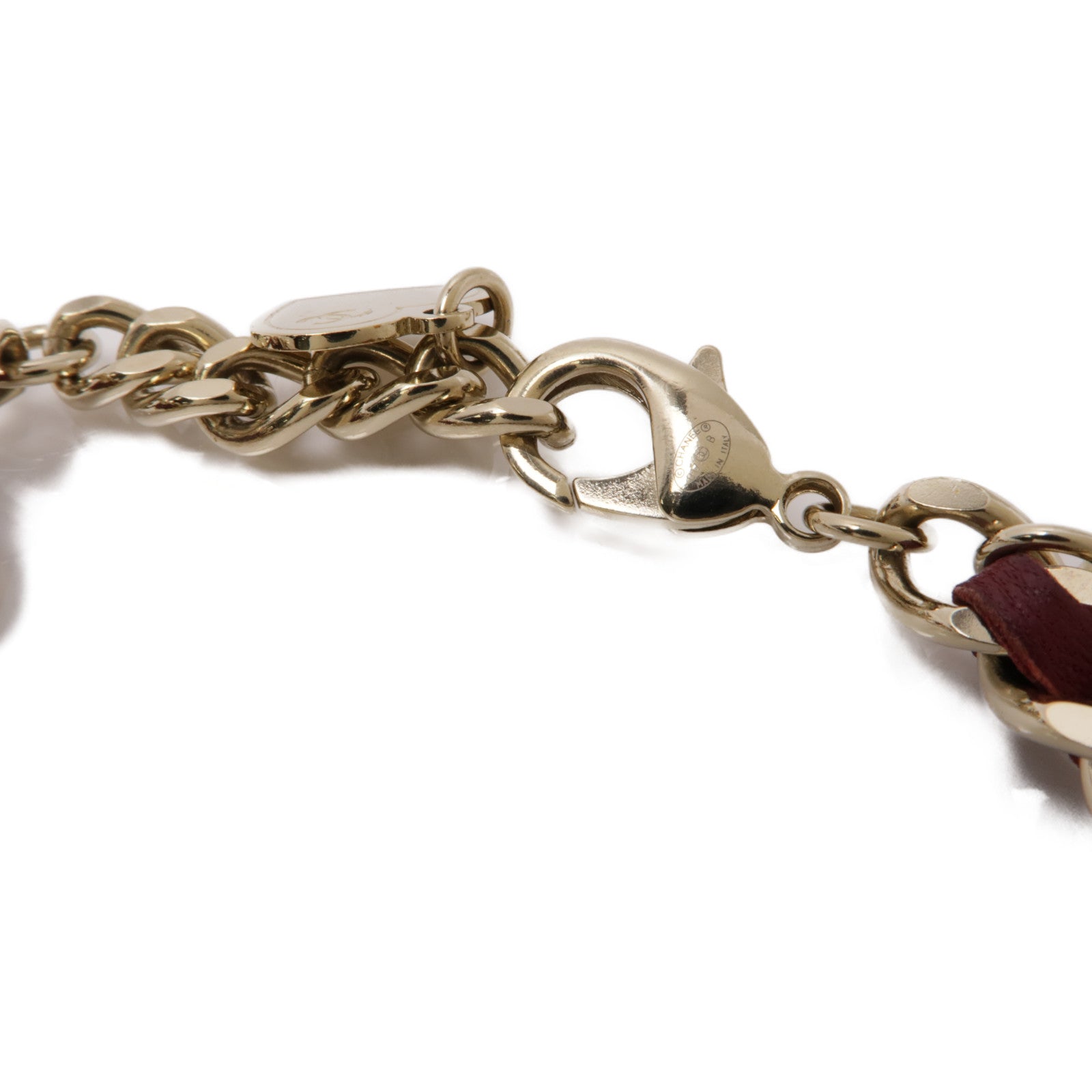 CHANEL【激減優惠】 金屬/皮革Bracelet手鏈紅色/金色