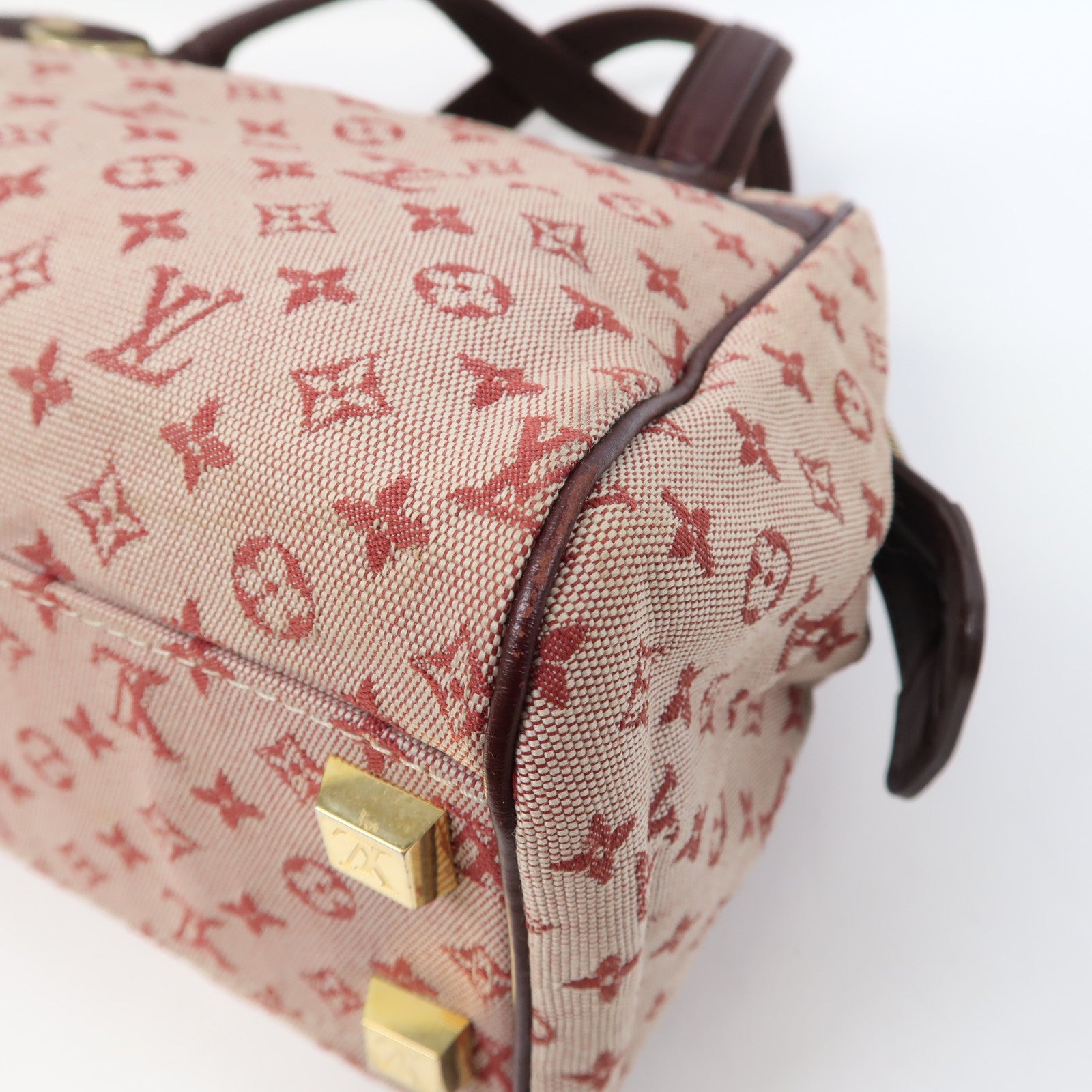 LOUIS VUITTON Monogram Mini Josephine PM金扣手挽袋紅色/啡色