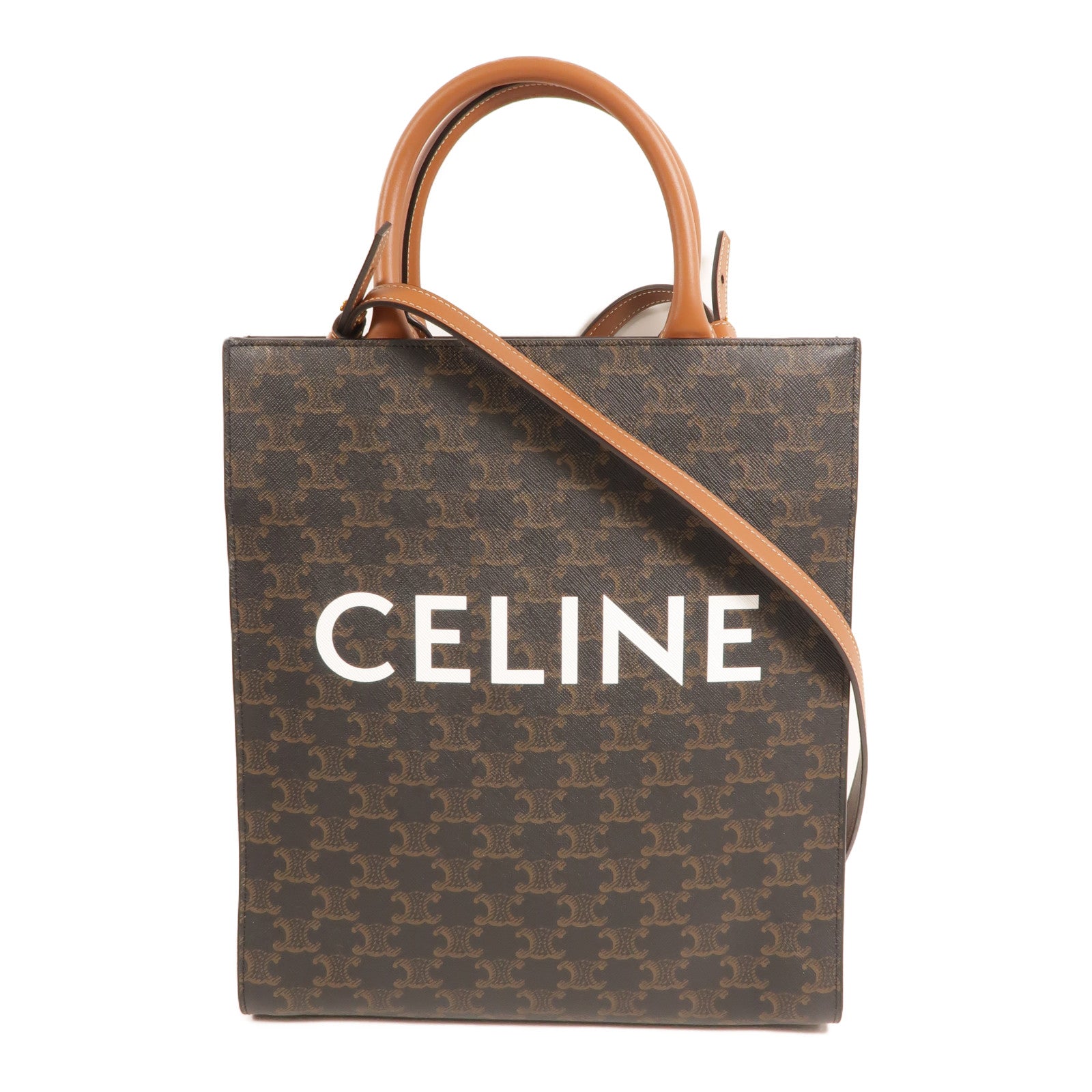 CELINE 塗層帆布Triomphe Cabas Tote Bag手挽肩背兩用袋