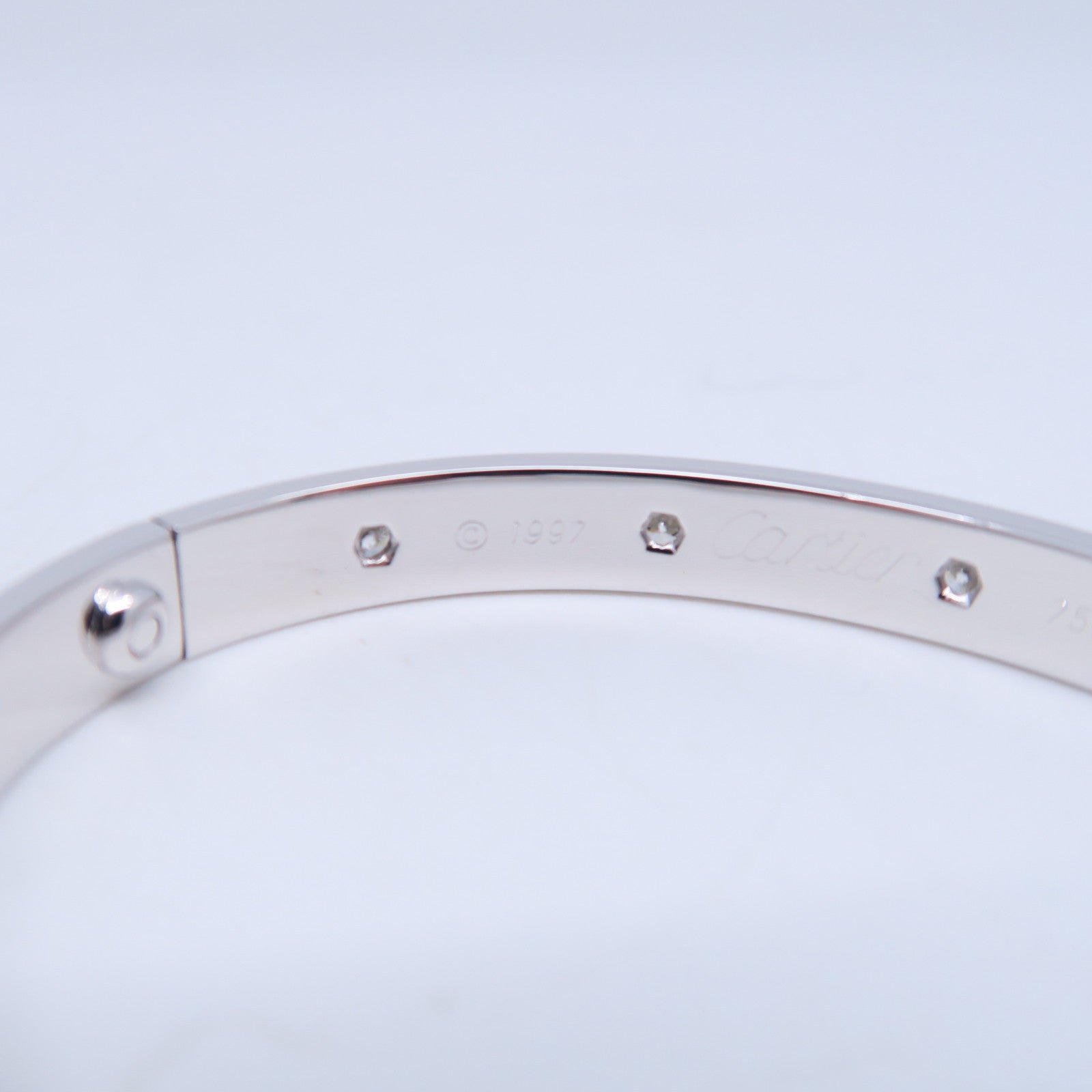 CARTIER 【激減優惠】18K白金Love Bracelet 10 Diamonds手鐲Cartier#16/US#15cm