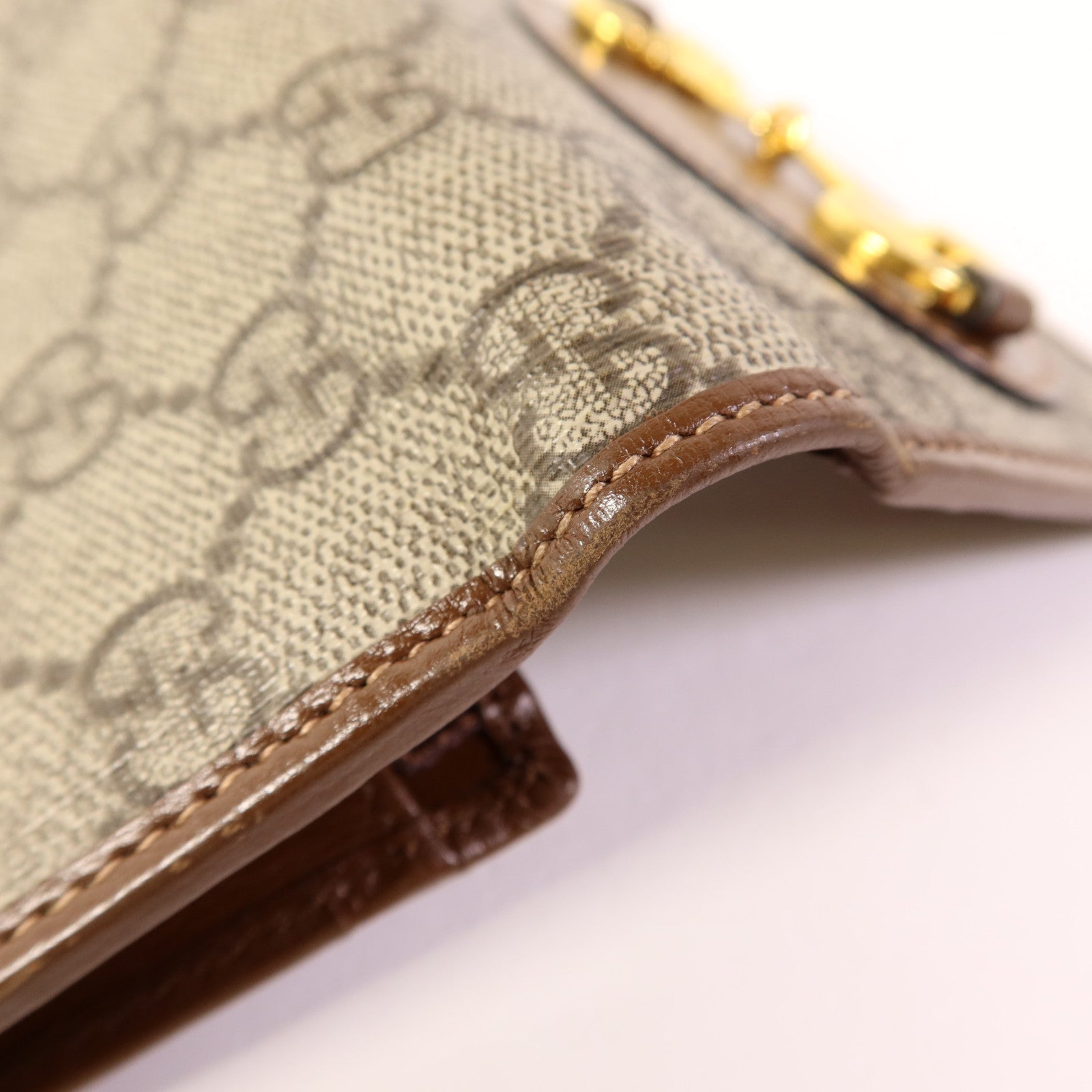 GUCCI 塗層帆布Horsebit 1955 Bifold Wallet金扣錢包