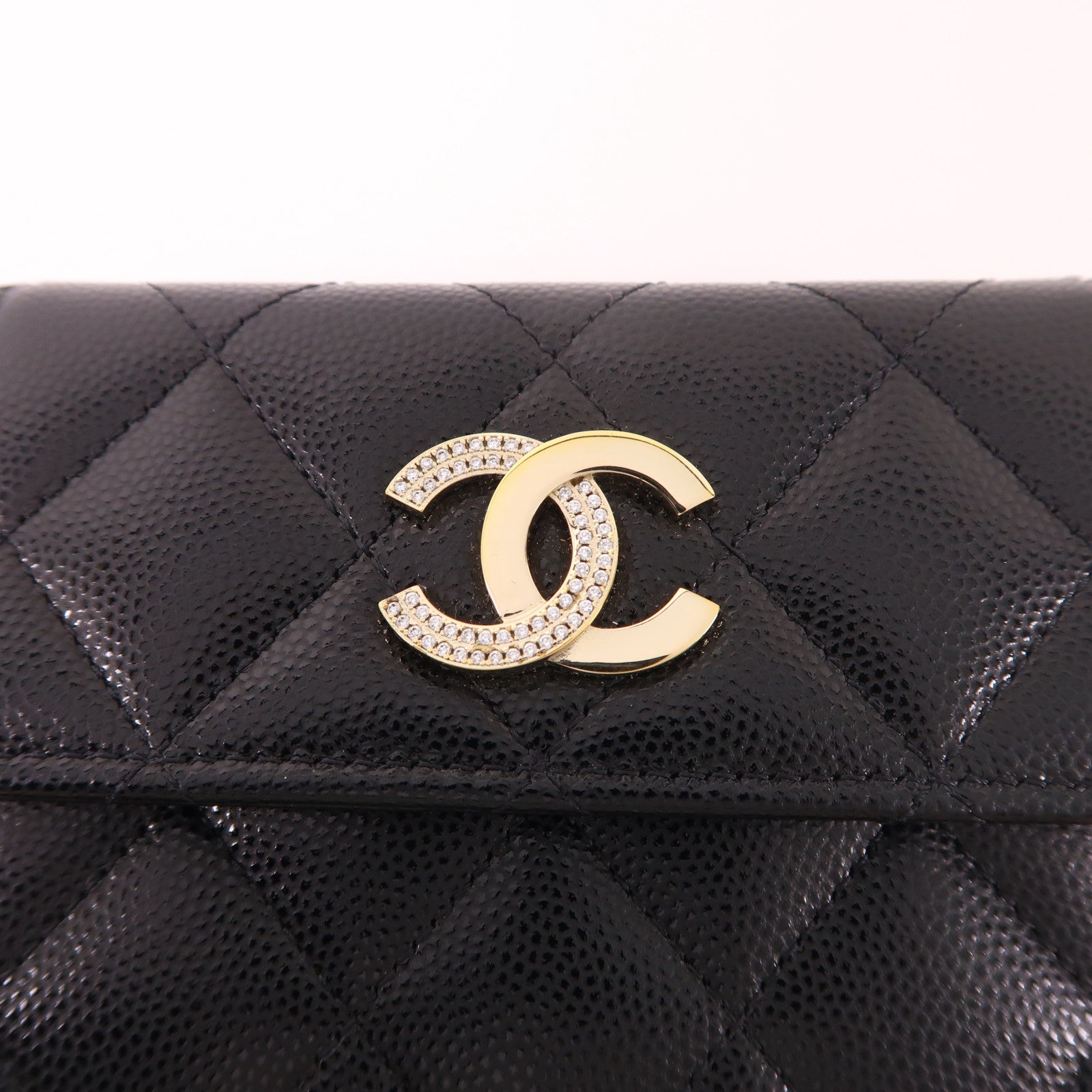 CHANEL 牛皮皮革Wallet金扣錢包