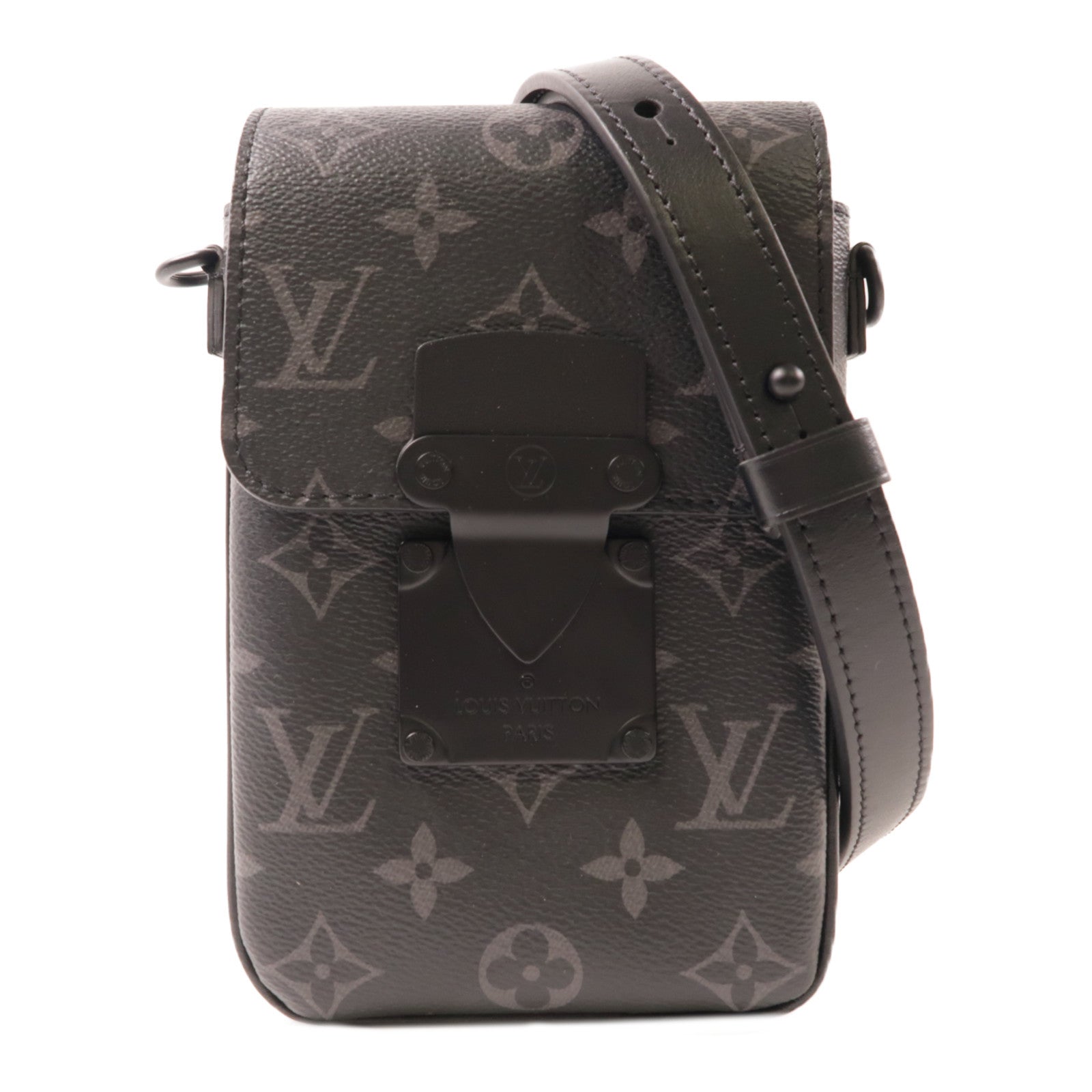 LOUIS VUITTON Monogram Eclipse S-Lock Vertical肩背袋