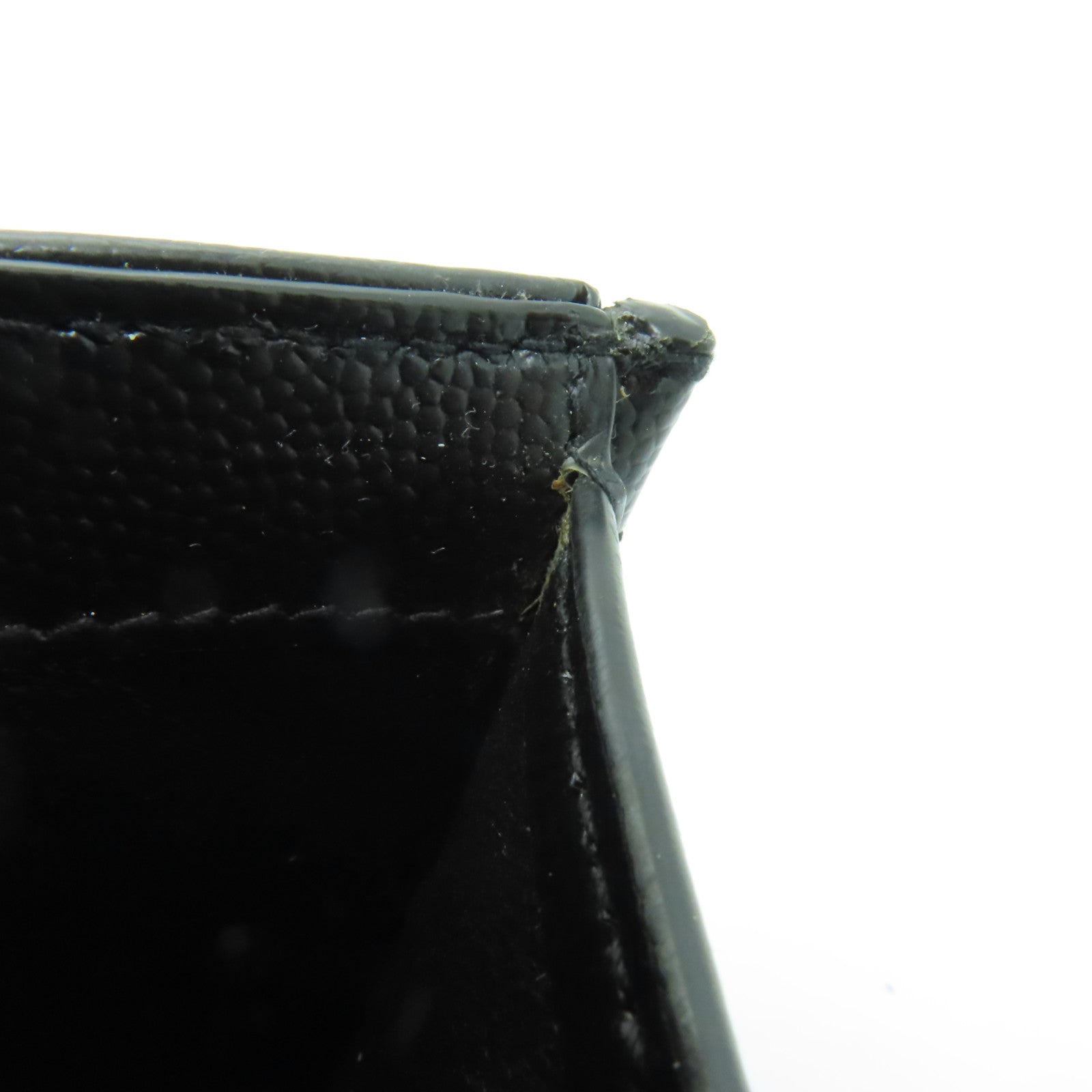 SAINT LAURENT 牛皮皮革Wallet銀扣錢包黒色